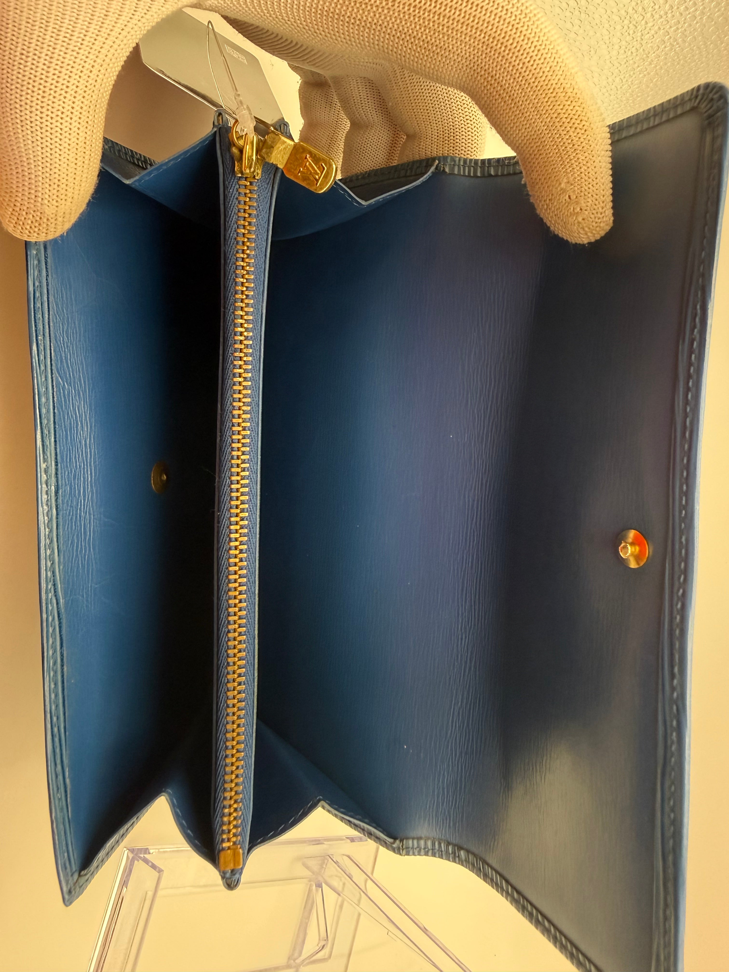 Louis Vuitton Sarah Wallet Toledo Blue Epi Leather Long Wallet – Made in France