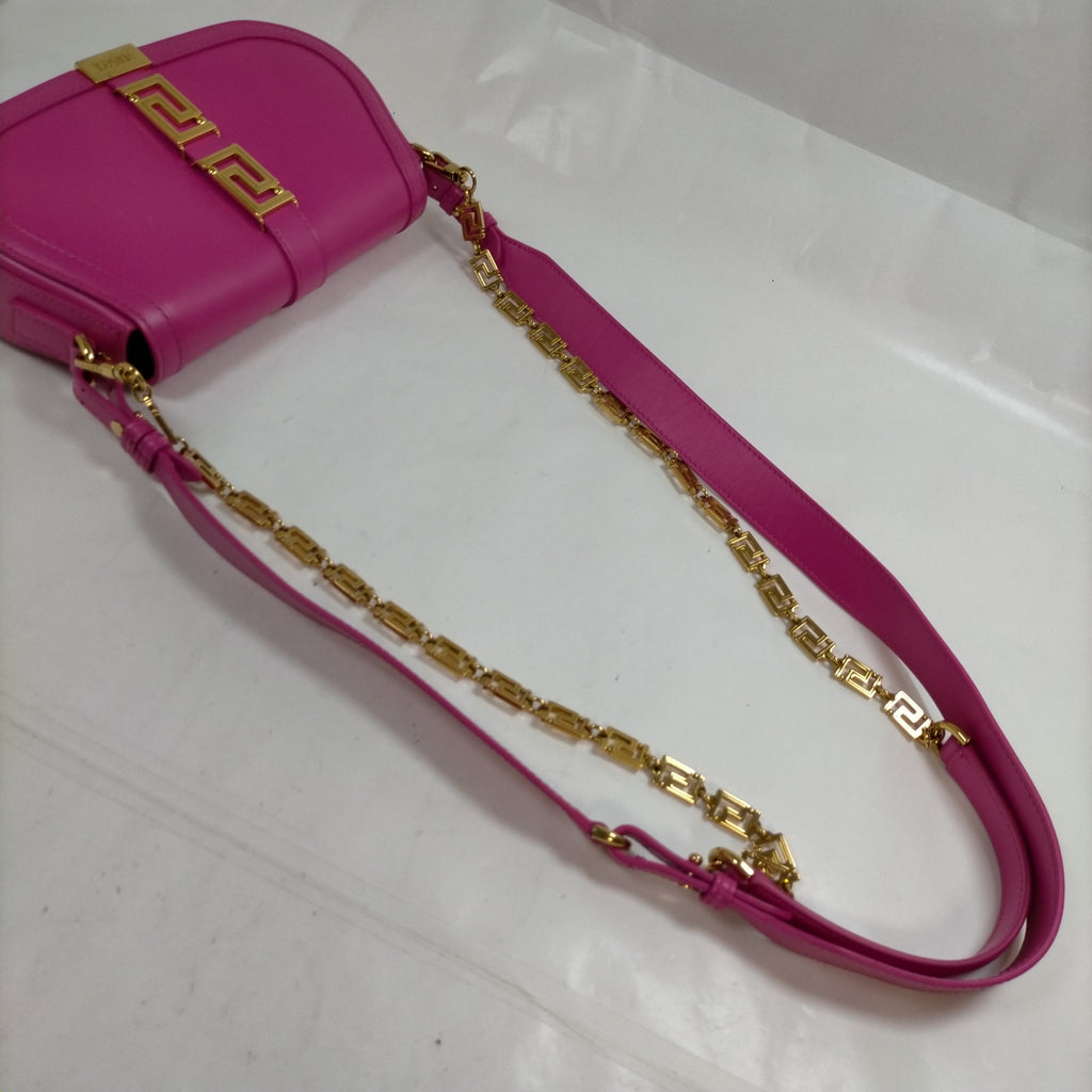 Versace Greca Goddess Pink Leather Shoulder & Crossbody Bag