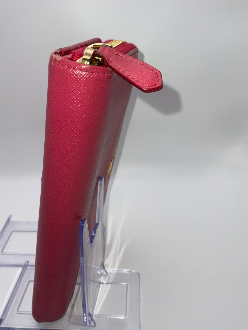 Prada Saffiano Leather Zip Around Continental Wallet Pink | Authentic | COA Included