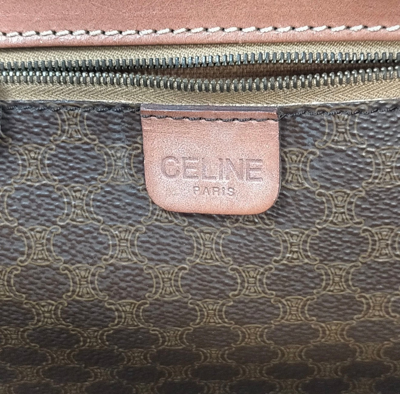 CELINE Macadam Vintage Boston Travel Bag Brown PVC & Leather Weekender 1996 | COA Available