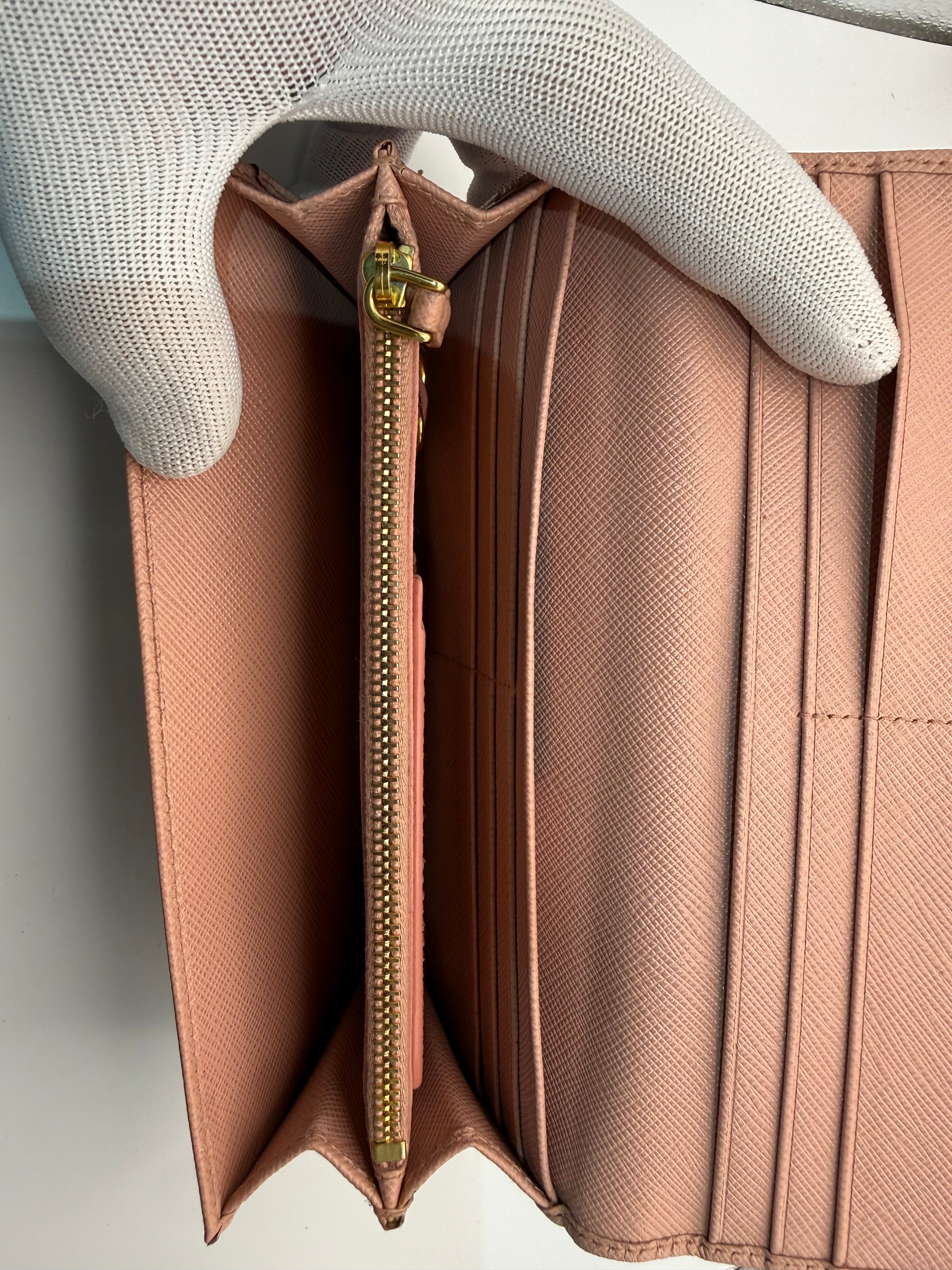 Prada Saffiano Metal Long Wallet – Orchidea Pink | With Authentication Card