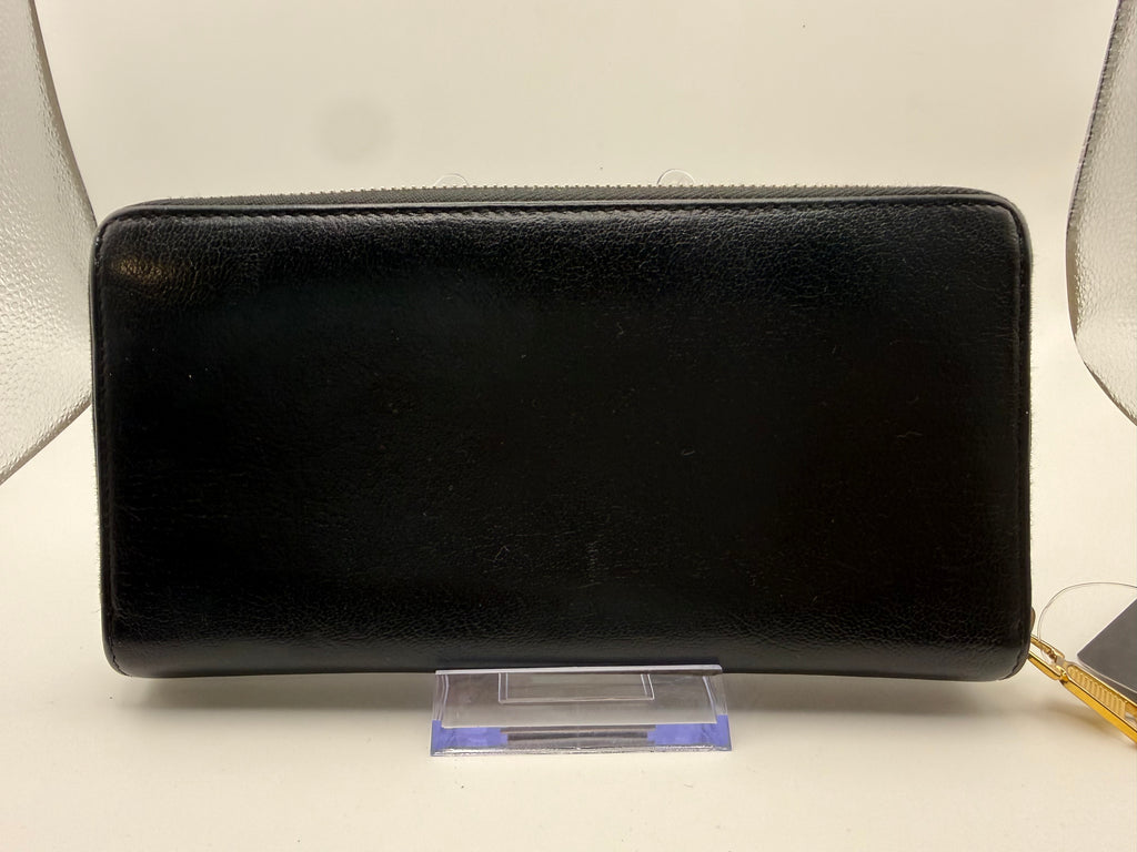 Saint Laurent YSL Black Leather Zip-Around Continental Wallet – Gold Hardware – Box & COA