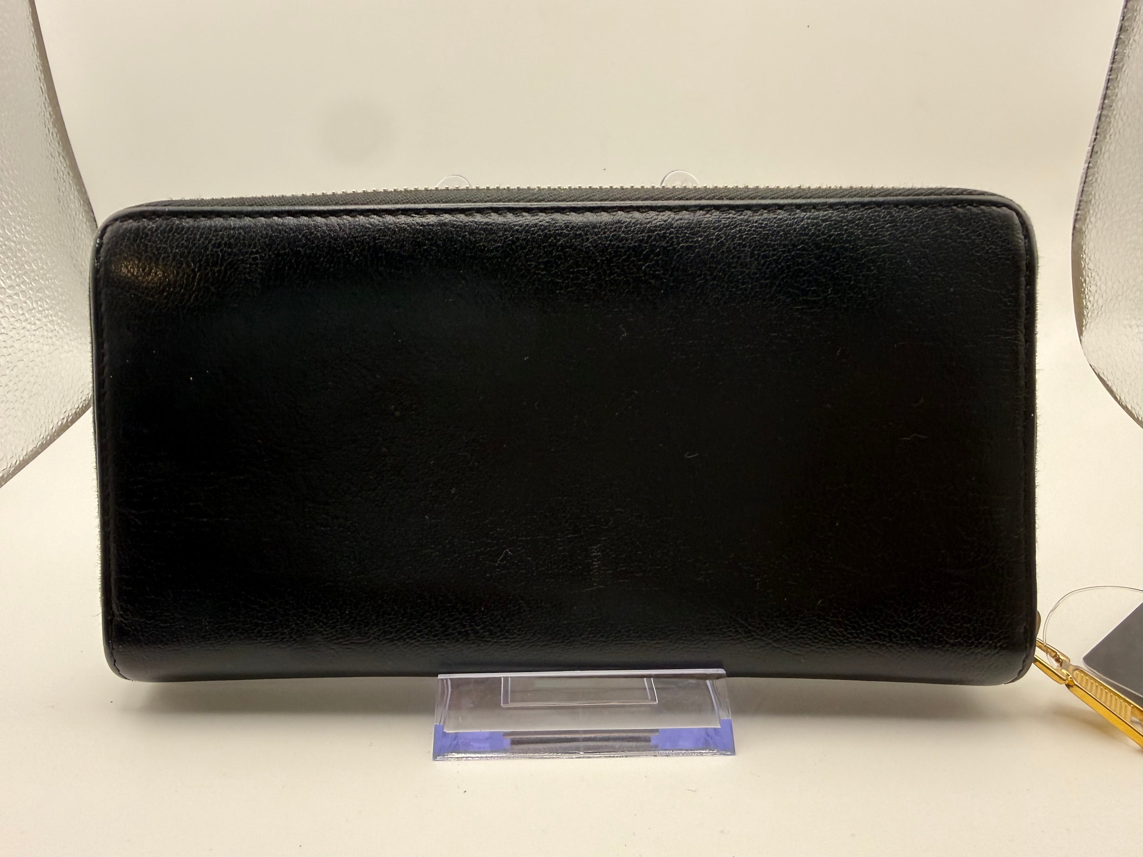 Saint Laurent YSL Black Leather Zip-Around Continental Wallet – Gold Hardware – Box & COA