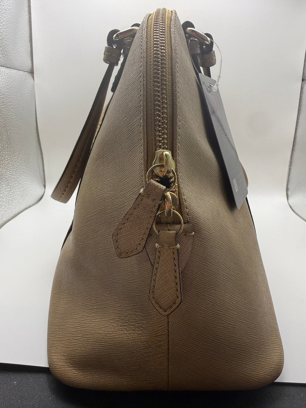 Coach Dome Satchel - Camel/Tan Saffiano