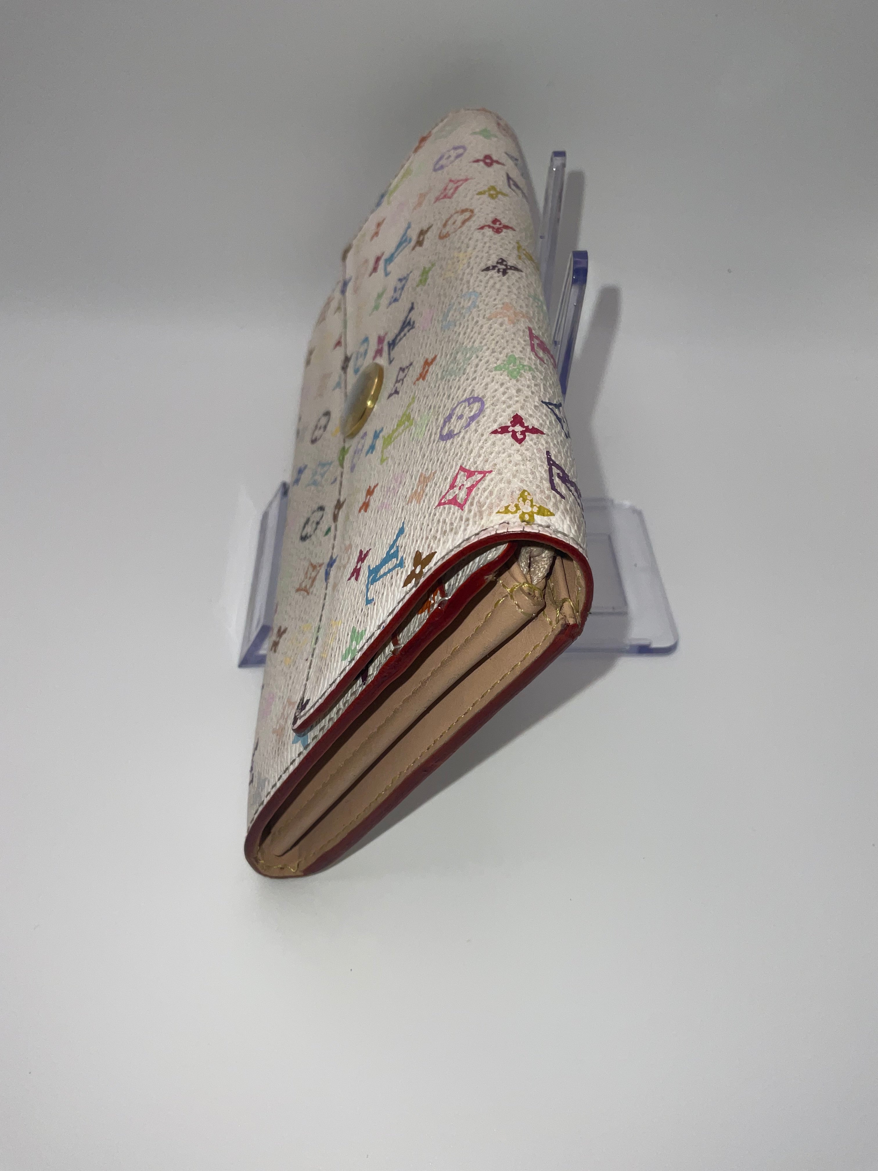 Louis Vuitton Sarah Wallet Monogram Murakami White Canvas Long Wallet with COA