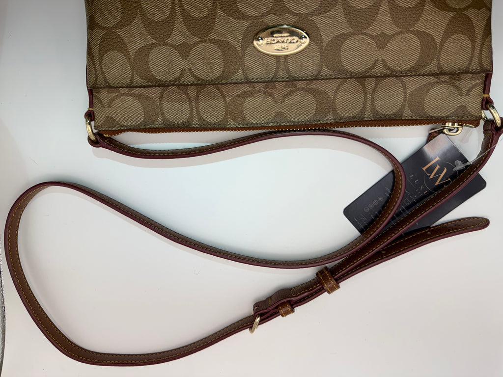Coach Signature Canvas Crossbody Bag – Khaki/Mahogany
