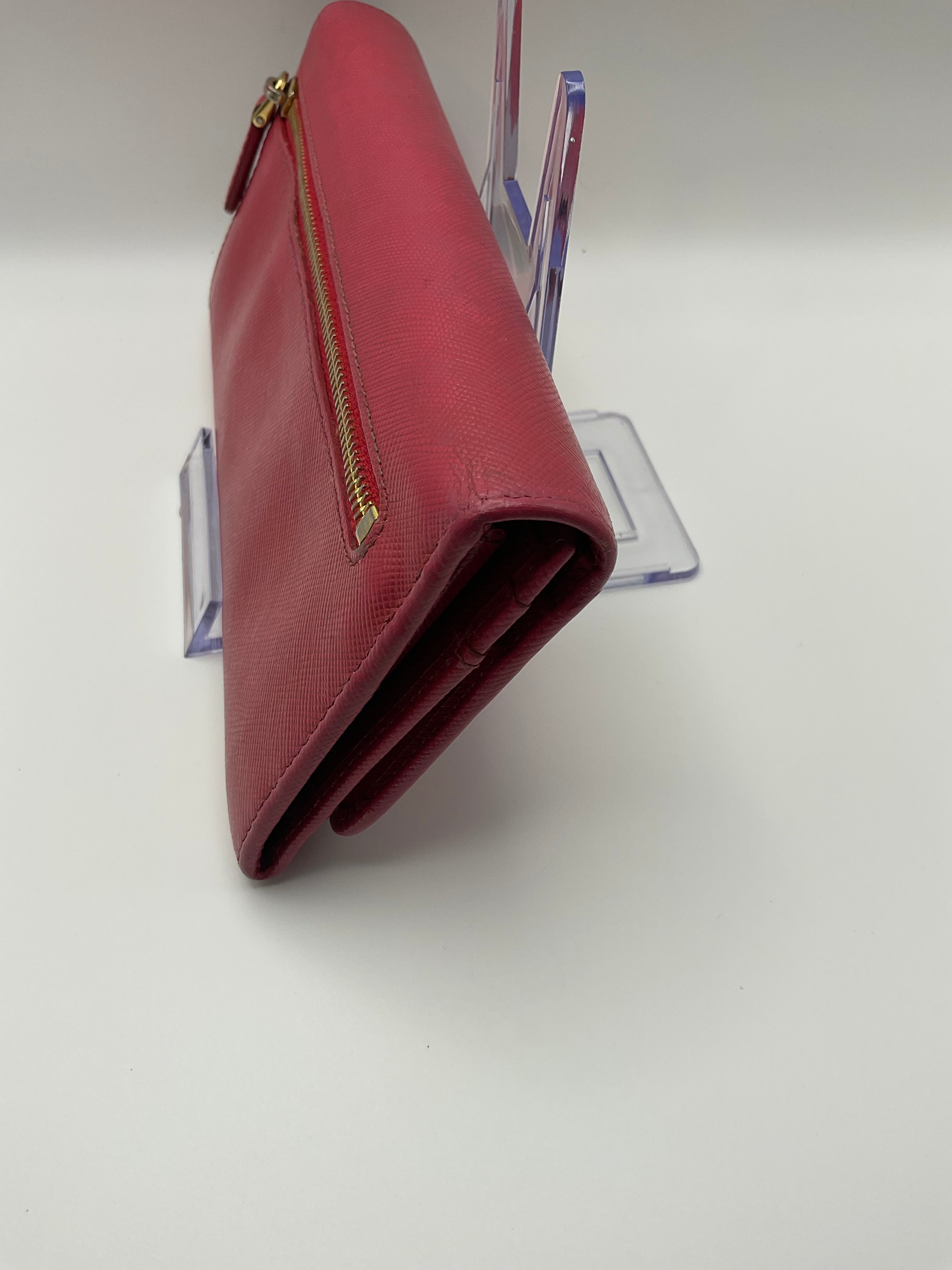 Prada Fiocco Bow Saffiano Leather Continental Wallet Pink | Authentic | COA Included