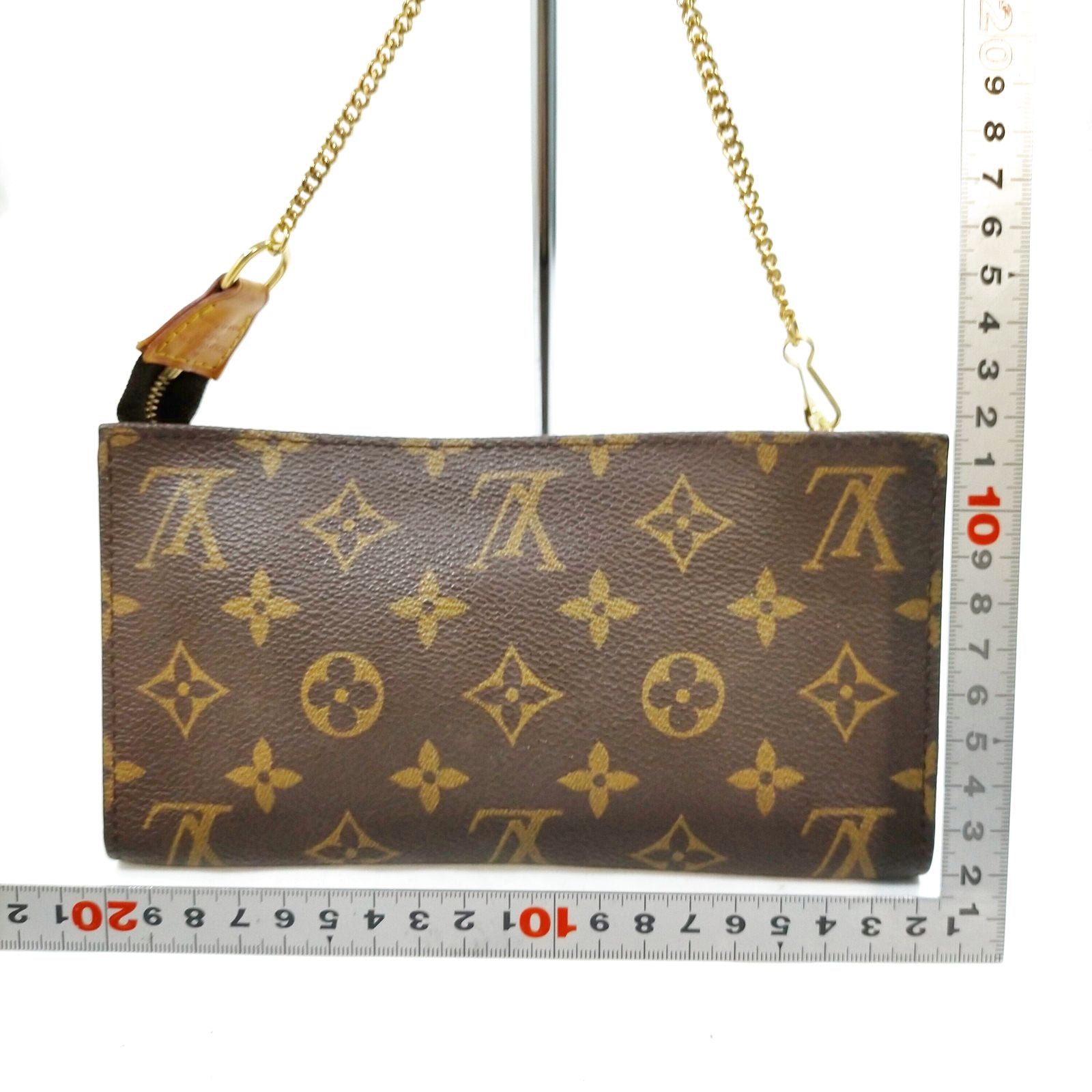 Louis Vuitton Monogram Pochette Twin GM M51852 with Gold-Tone Chain