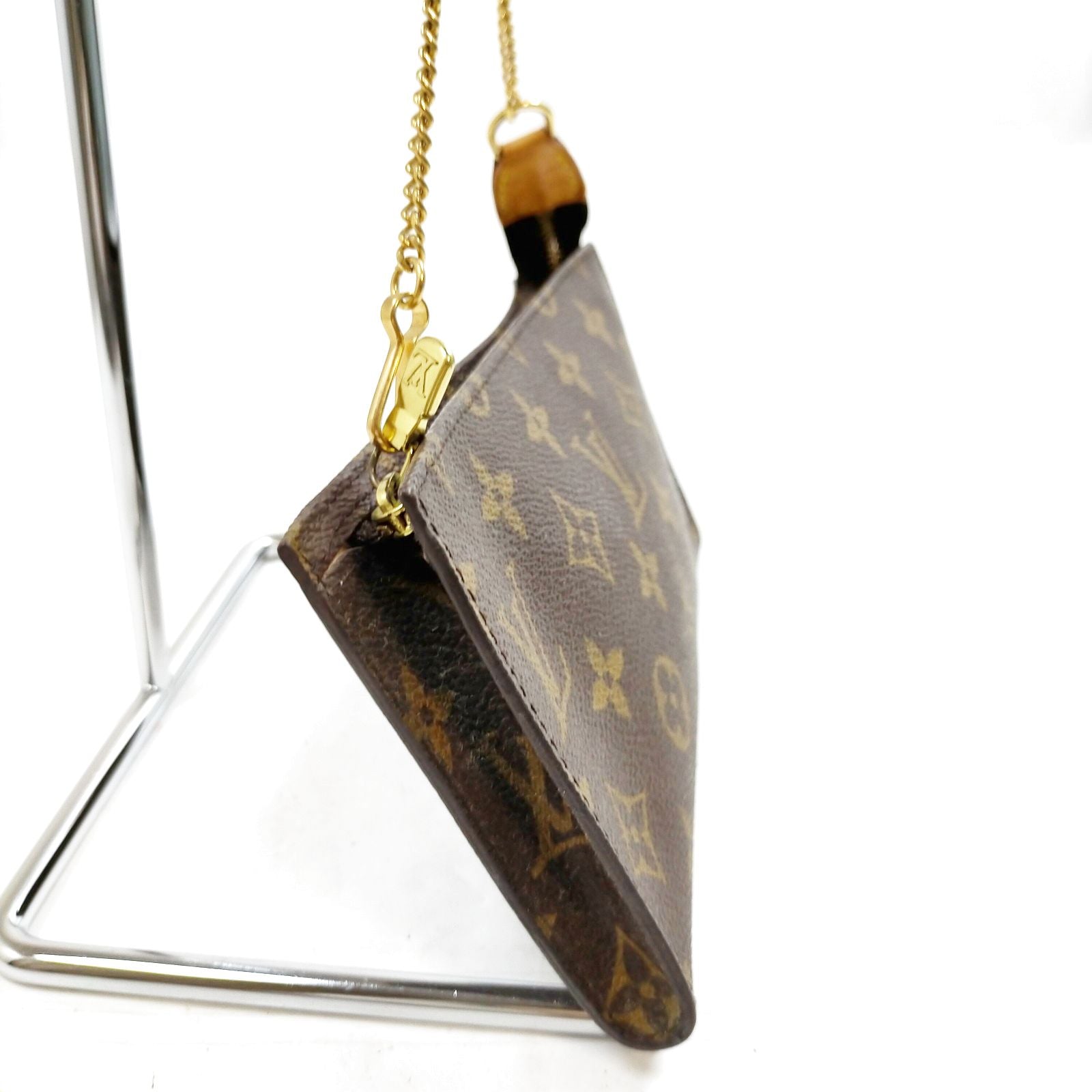 Louis Vuitton Monogram Pochette Twin GM M51852 with Gold-Tone Chain