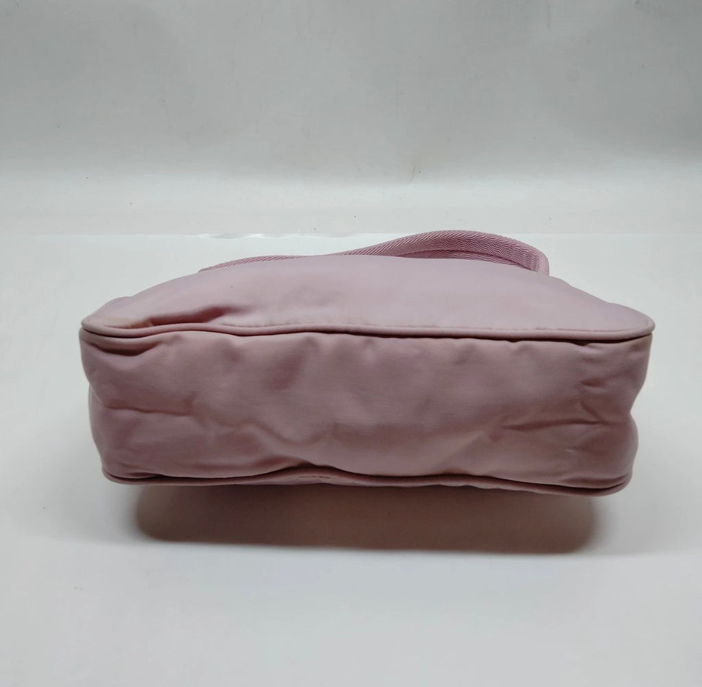 PRADA Pink Nylon Mini Shoulder Bag Silver Hardware Made in Italy | COA