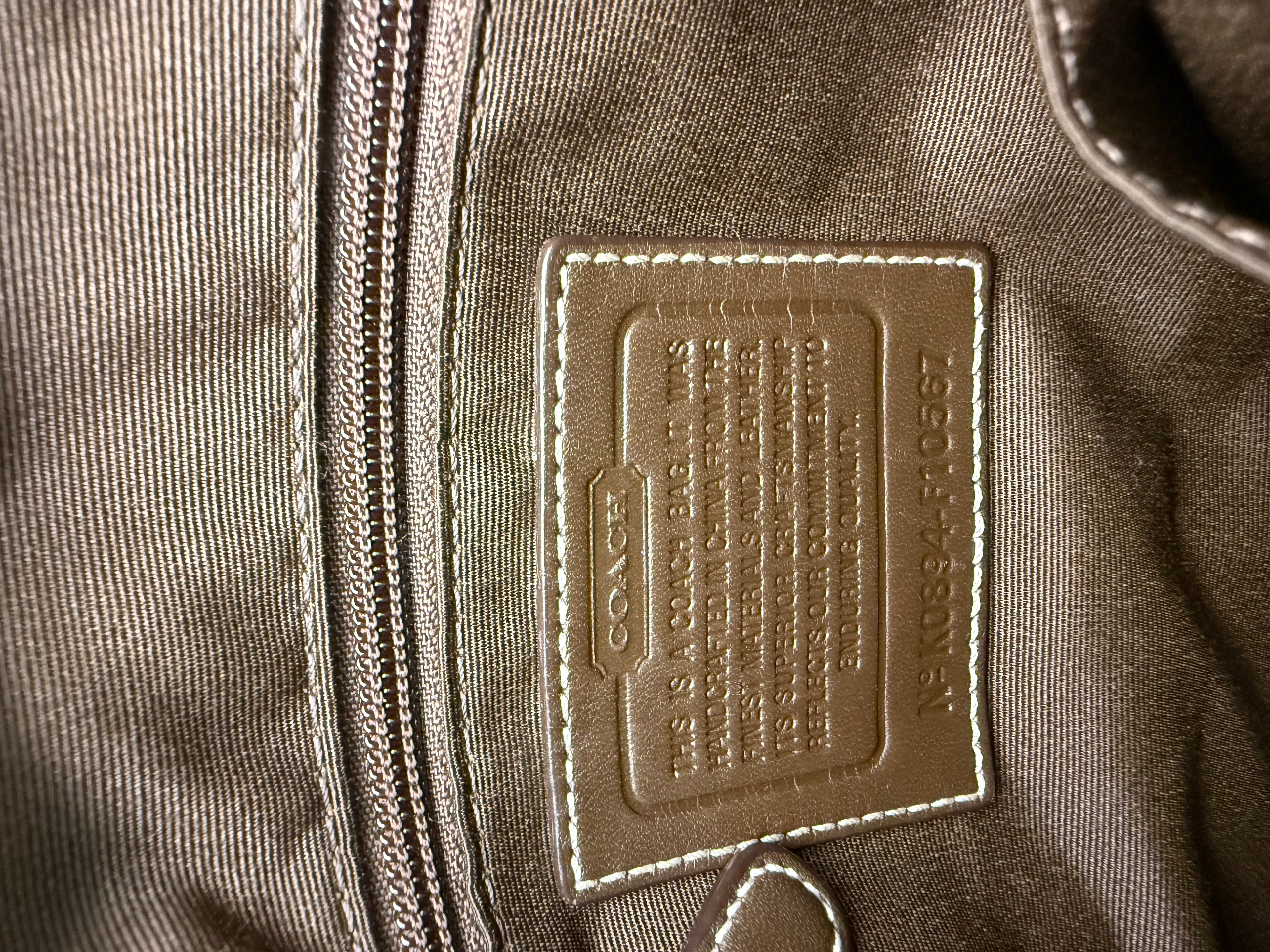 Coach Signature Canvas Shoulder Bag – Khaki/Tan | Turn-Lock Flap