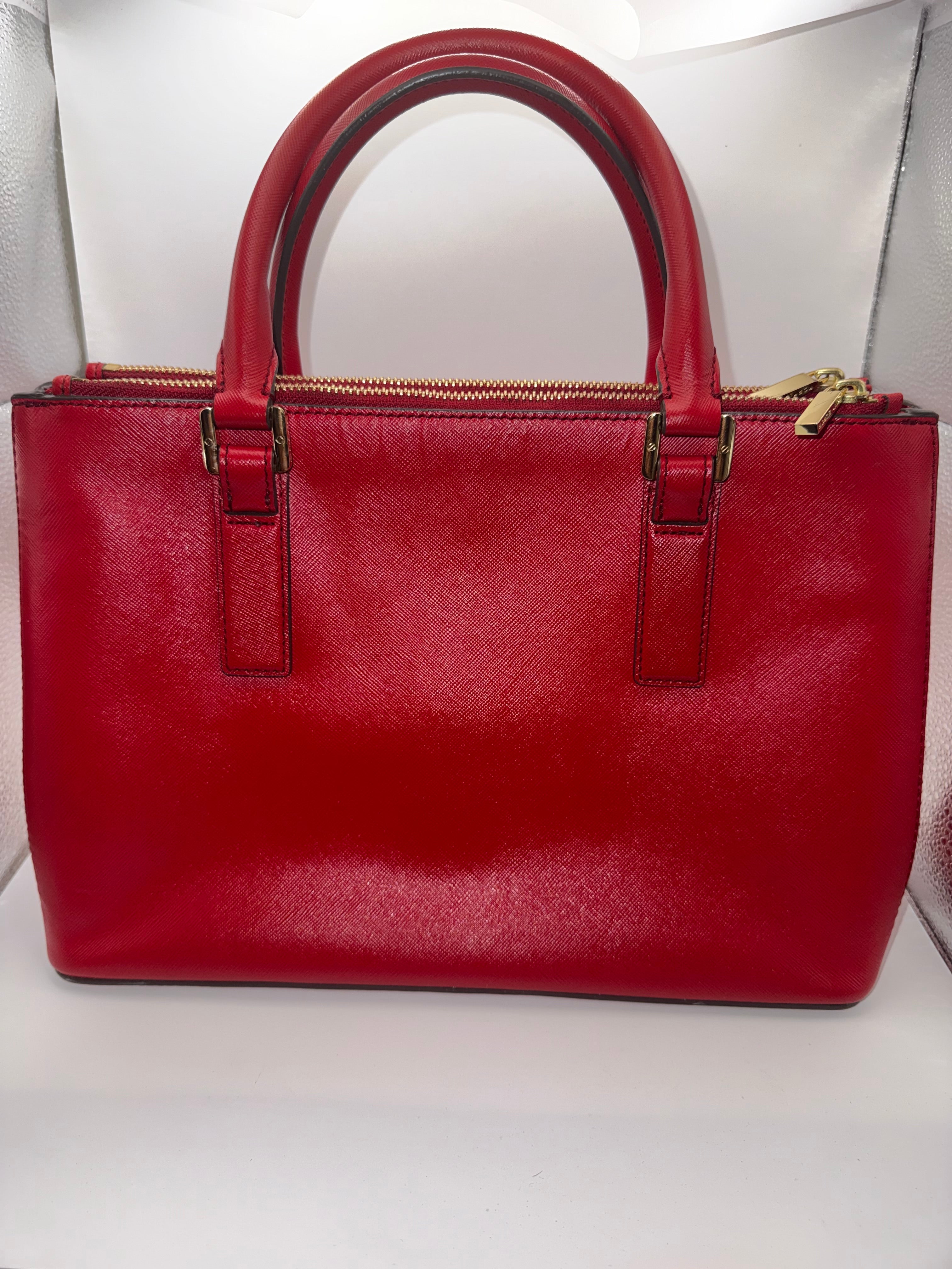 Tory Burch Robinson Double-Zip Tote | Red Saffiano Leather | Medium