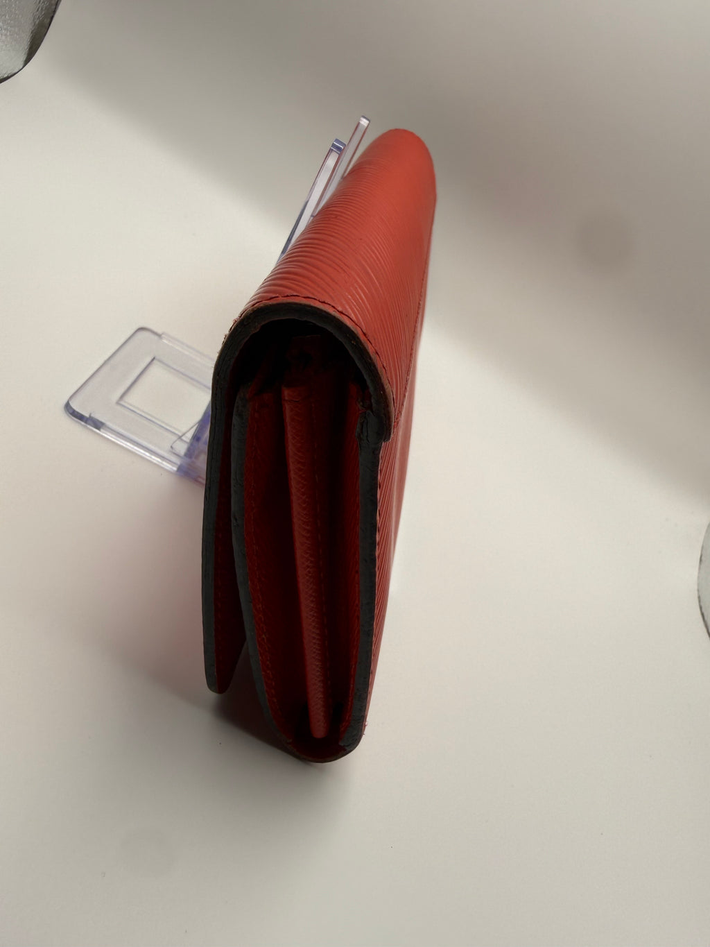 Louis Vuitton Twist Wallet Red Epi Leather Silver-Tone LV Logo