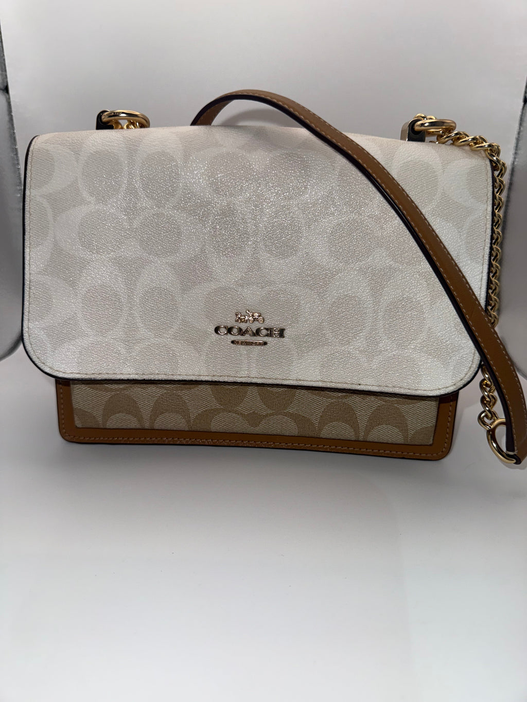 Coach Signature Canvas Crossbody Bag – Ivory/Saddle