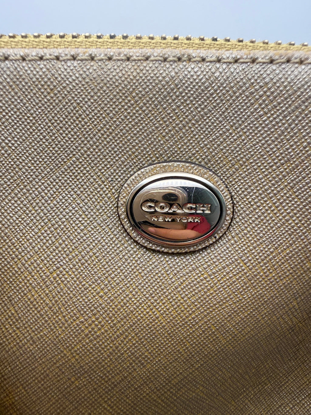 Coach Dome Satchel - Camel/Tan Saffiano