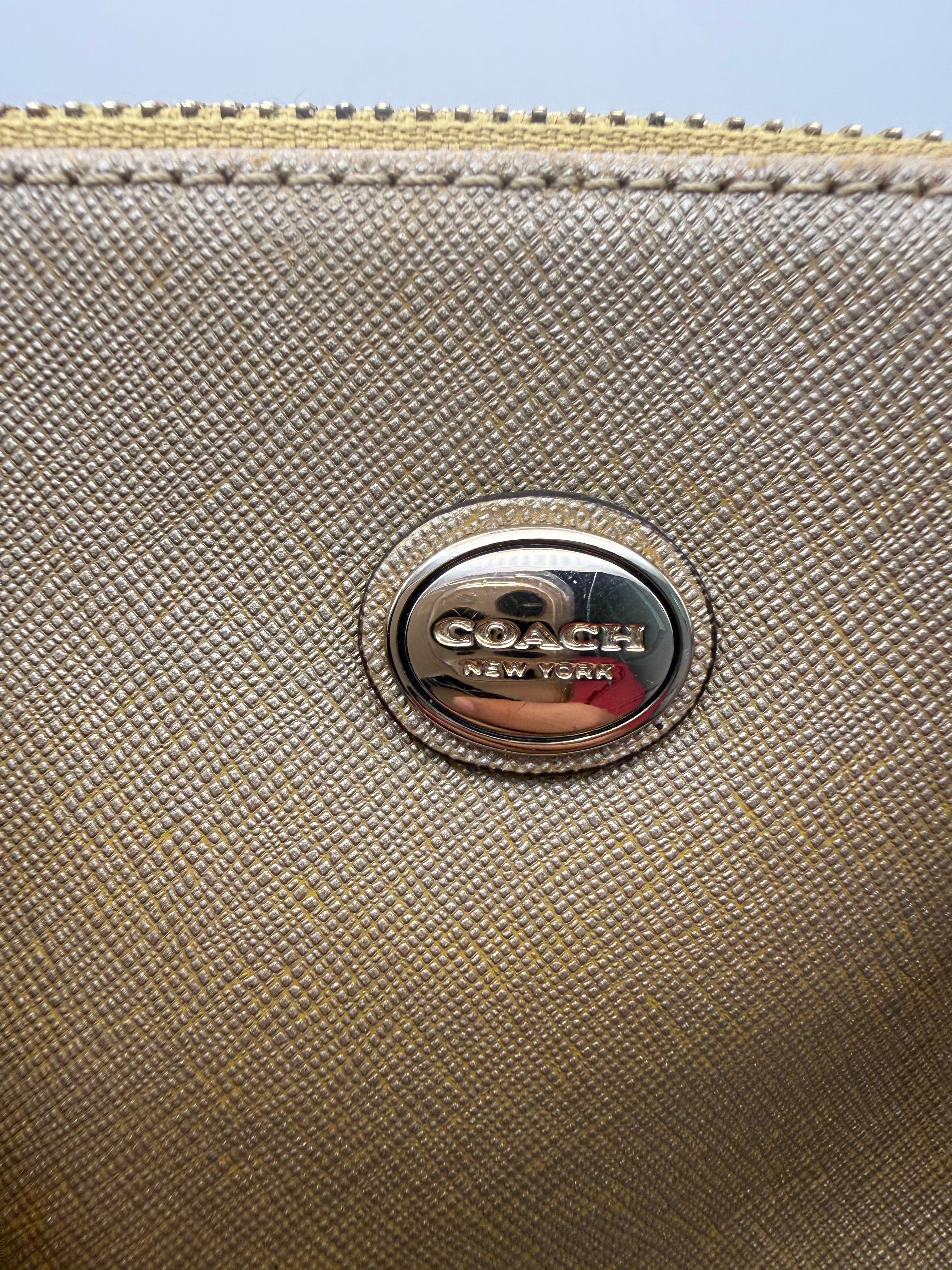 Coach Dome Satchel - Camel/Tan Saffiano