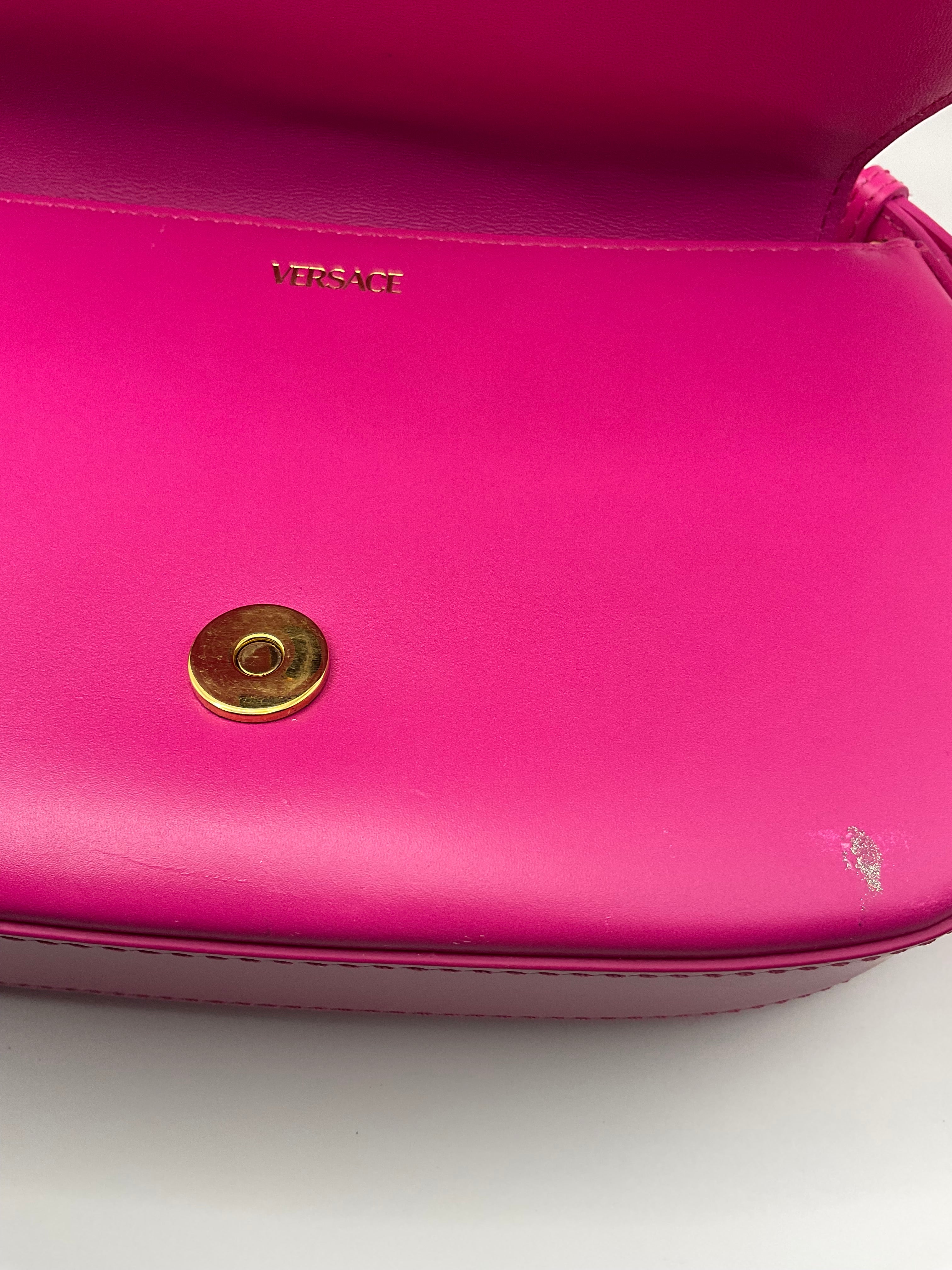 Versace Greca Goddess Pink Leather Shoulder & Crossbody Bag