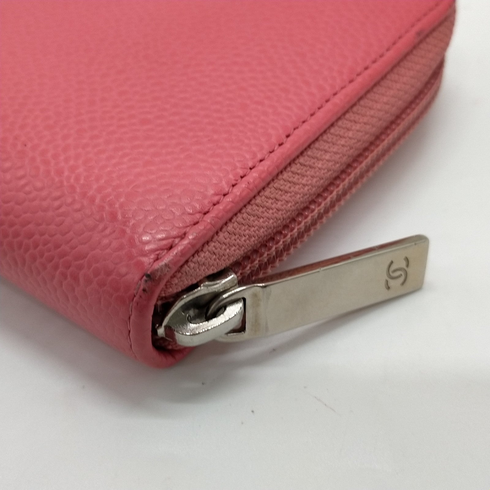 Chanel CC Zip Around Wallet Pink Caviar Leather Long Wallet with COA