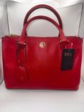 Tory Burch Robinson Double-Zip Tote | Red Saffiano Leather | Medium