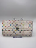 Louis Vuitton Sarah Wallet Monogram Murakami White Canvas Long Wallet with COA