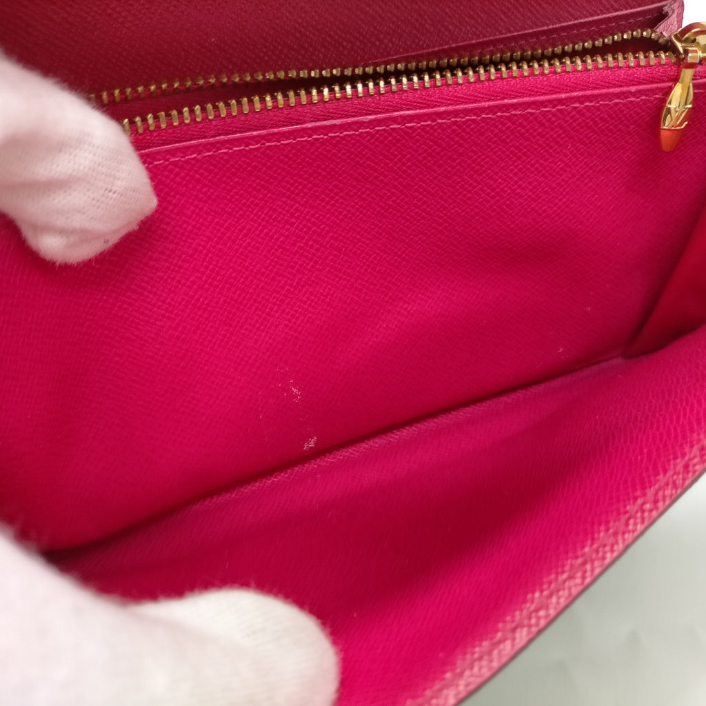 Louis Vuitton Murakami Sarah Wallet Black Monogram Canvas Pink Interior with COA
