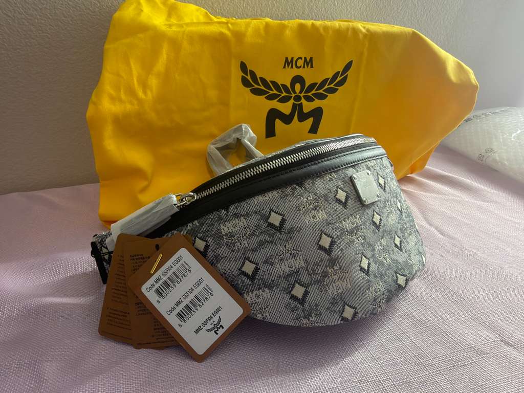 MCM Himmel Visetos Belt Bag in Grey Monogram Canvas – New with Tags, Dust Bag & Entrupy COA