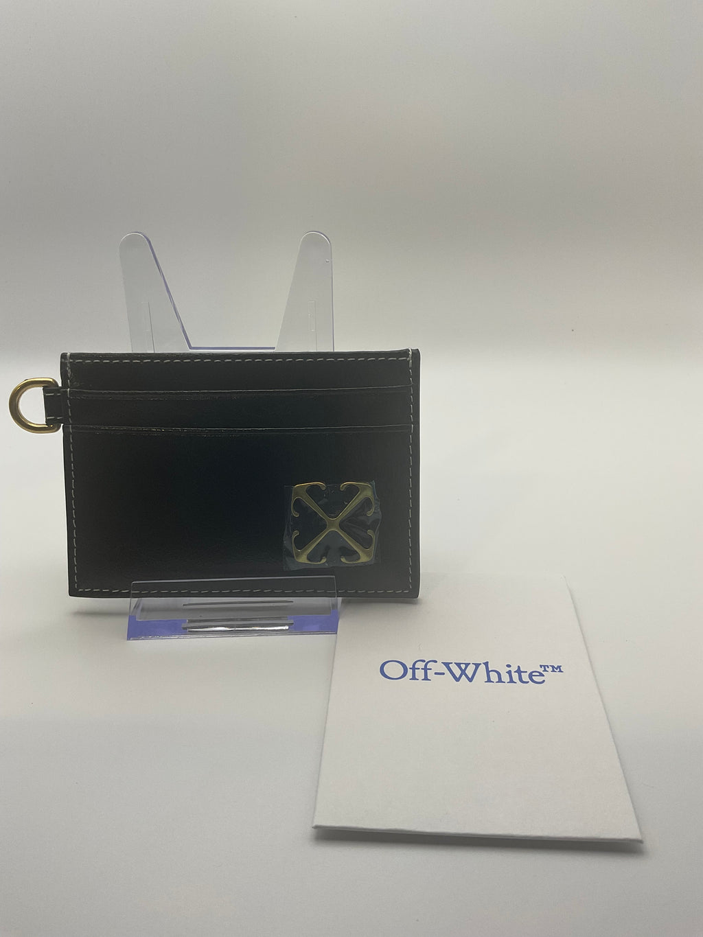 Off-White Black Leather Arrow Logo Card Holder | New with Tags