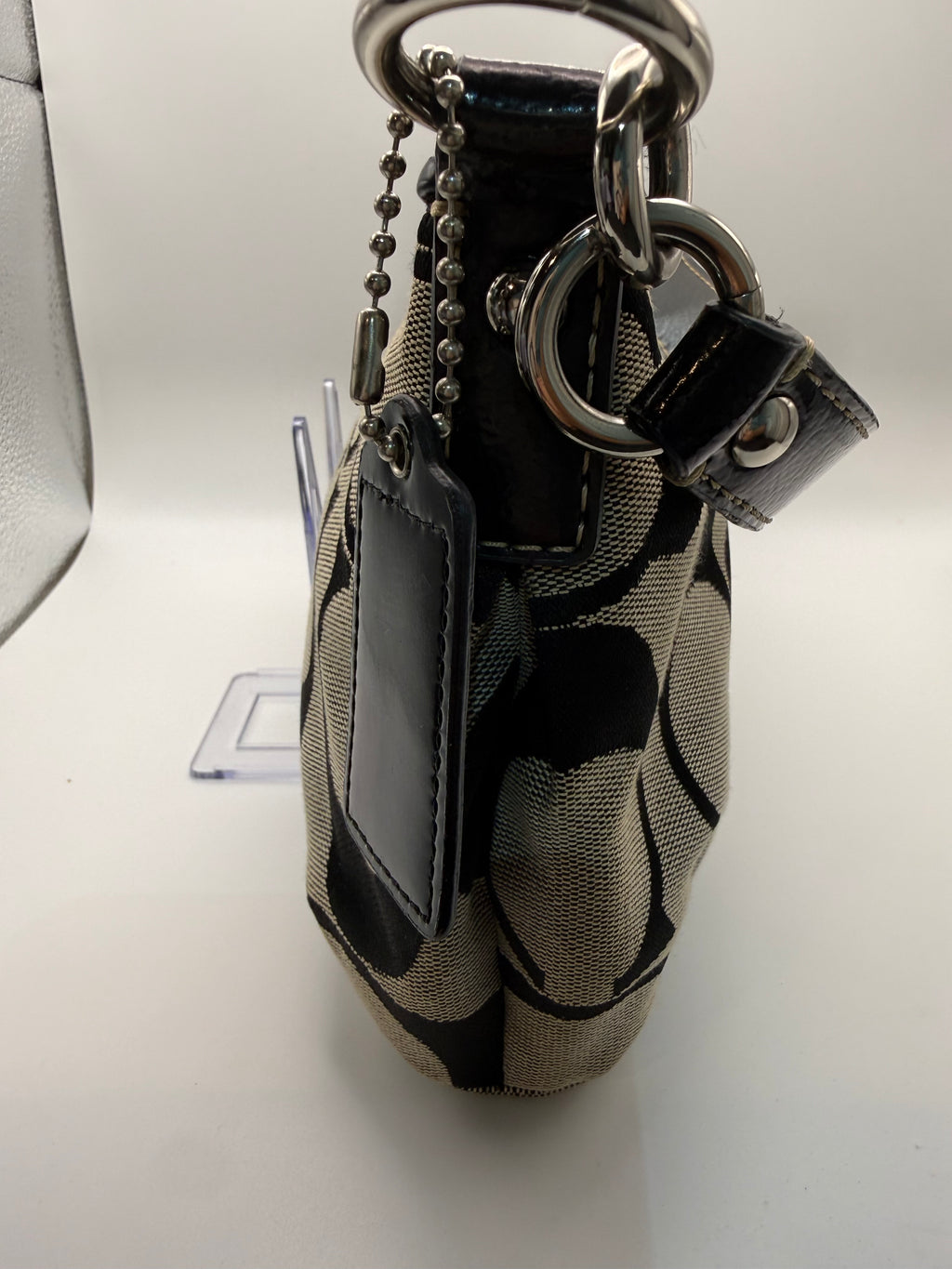 Coach Signature Canvas Hobo Shoulder Bag – Khaki/Black | Silver Hardware