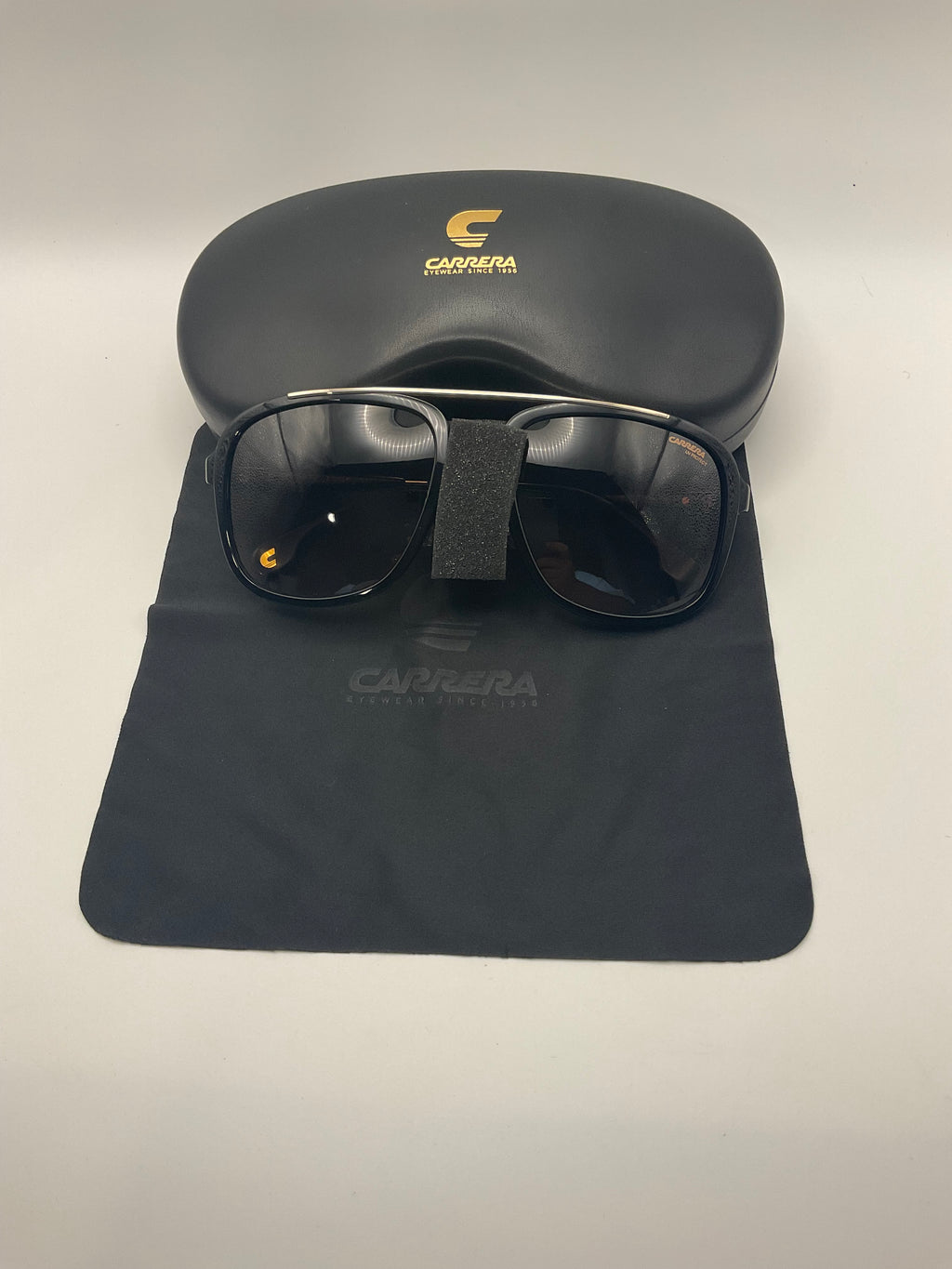 Carrera 133/S 2M2HA Black Square Sunglasses – New with Original Case