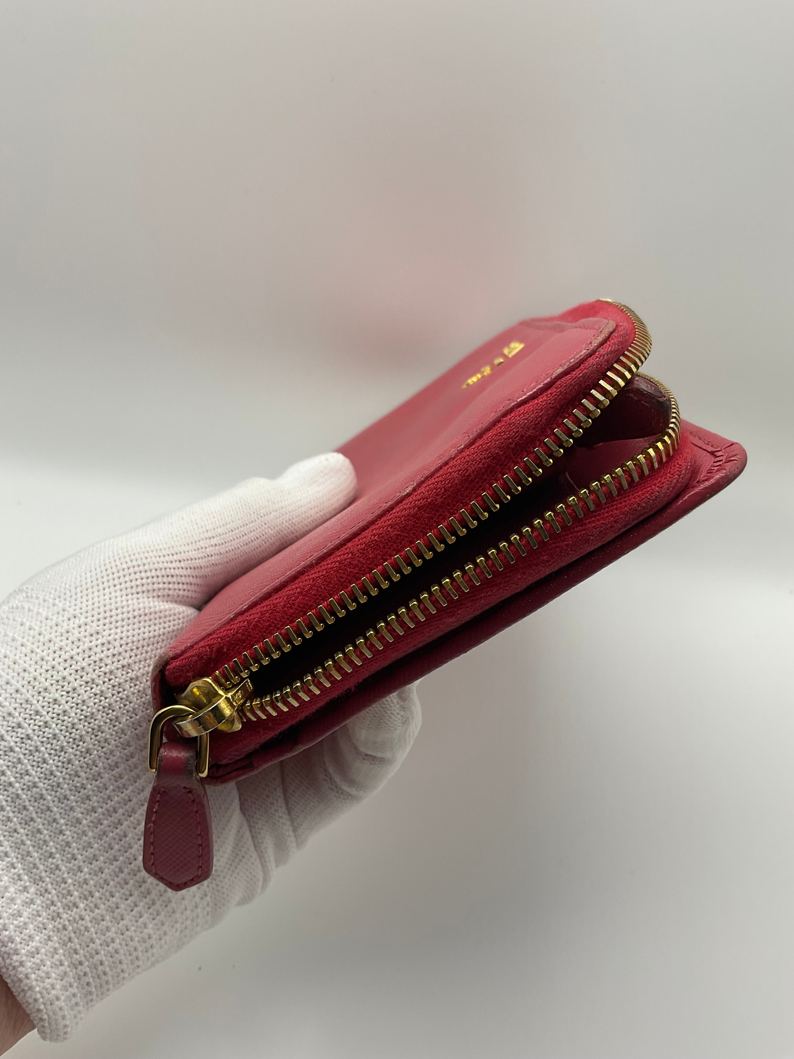 Prada Saffiano Leather Zip Around Continental Wallet Pink | Authentic | COA Included