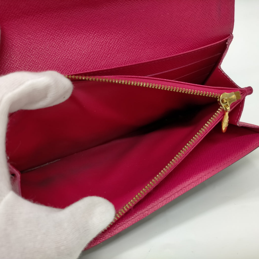 Louis Vuitton Murakami Sarah Wallet Black Monogram Canvas Pink Interior with COA