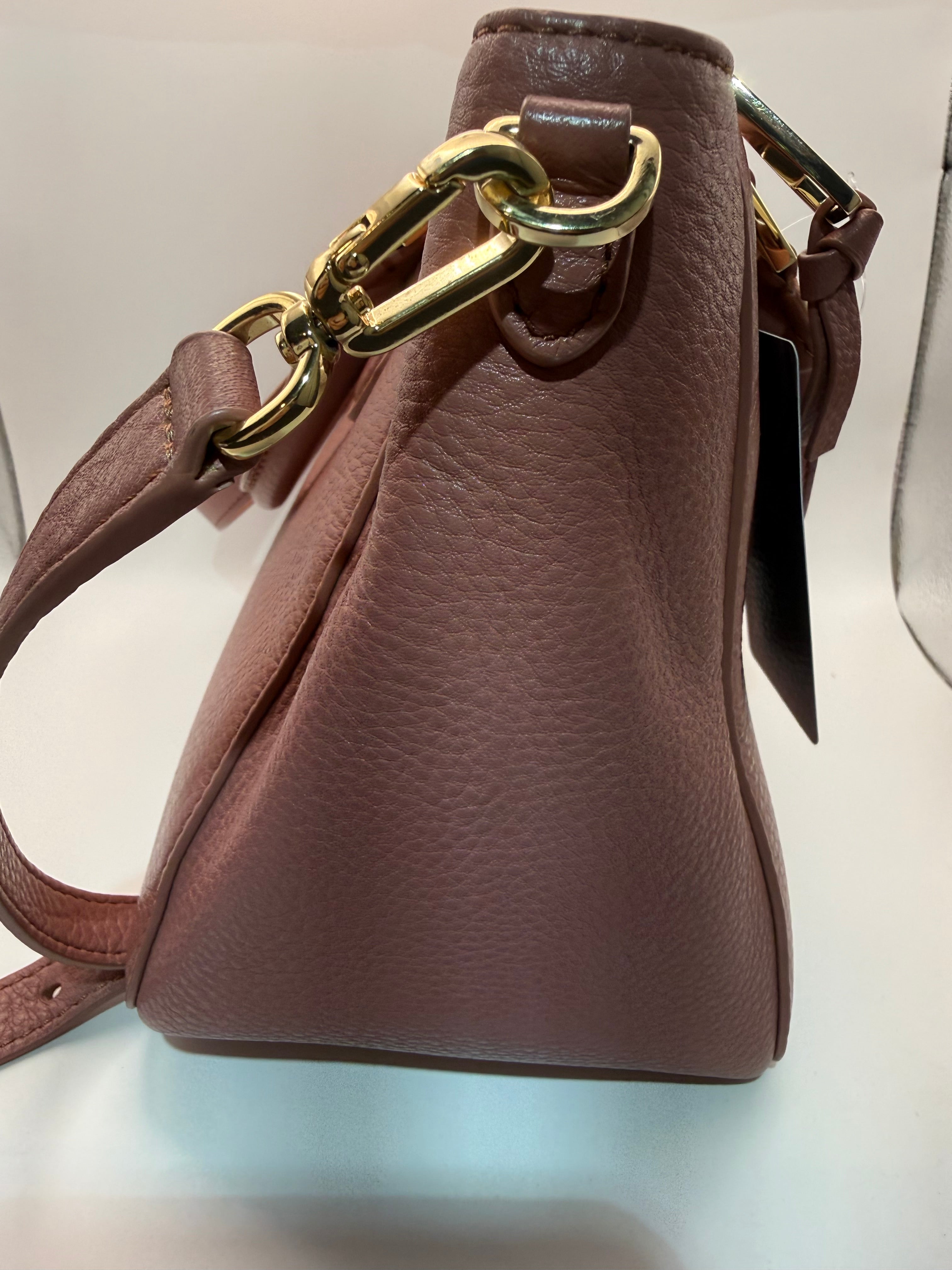 Tory Burch Bolso Satchel de Piel Granulada Rosa Empolvado
