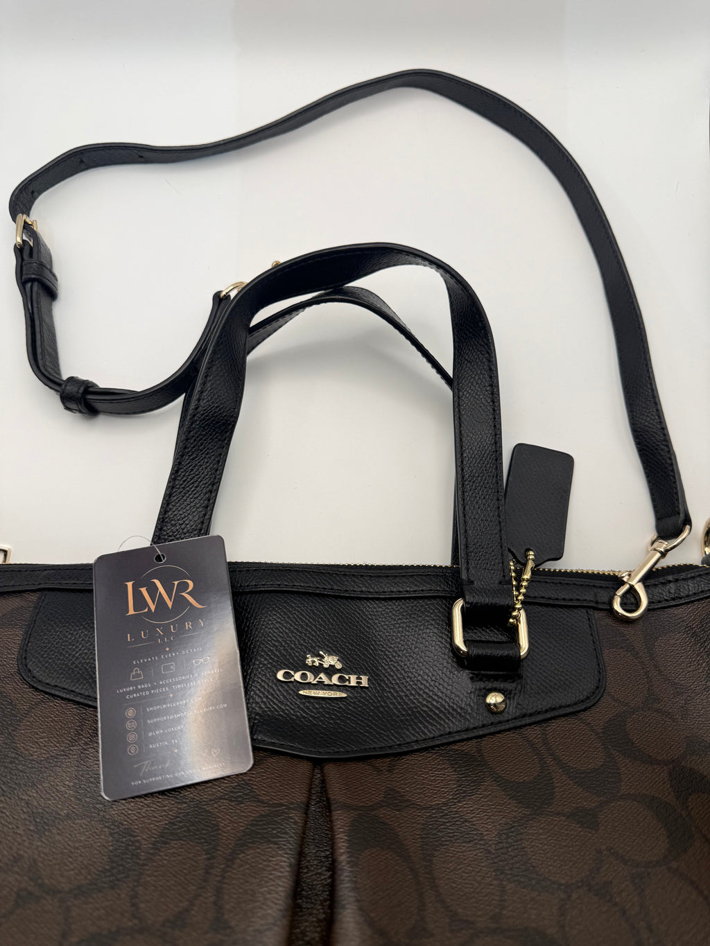 Coach Signature Tote - Interior leather patch