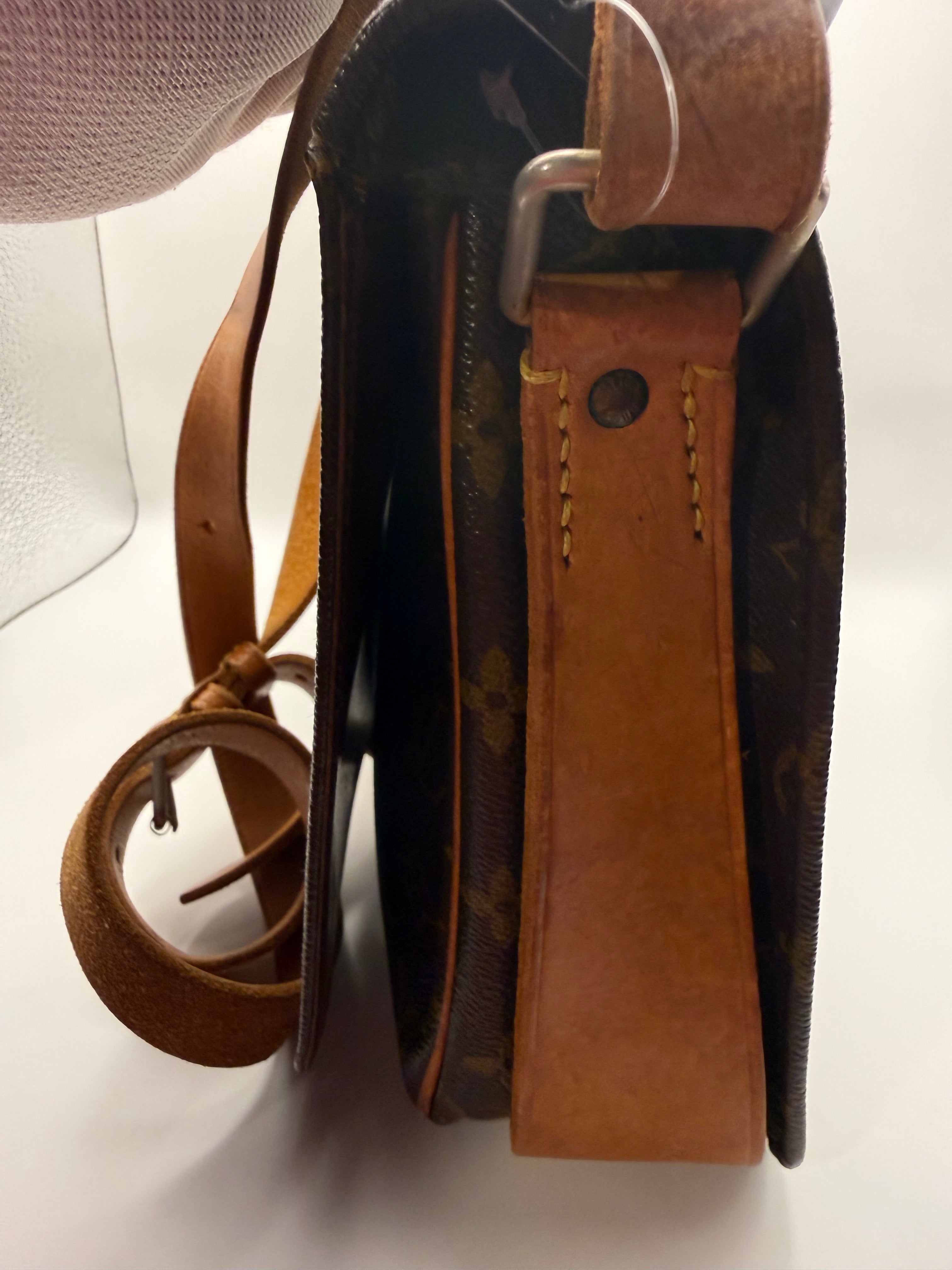 Louis Vuitton Cartouchière MM Monogram Canvas Crossbody Messenger Bag | Authentic Vintage