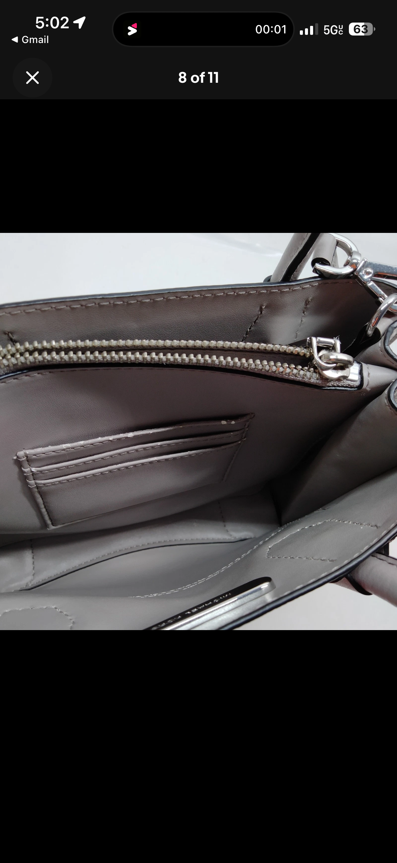 Michael Kors Mercer Medium Messenger Bag – Light Gray Pebbled Leather