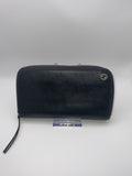 Gucci Black Pebbled Leather Zip Around Wallet GG Logo