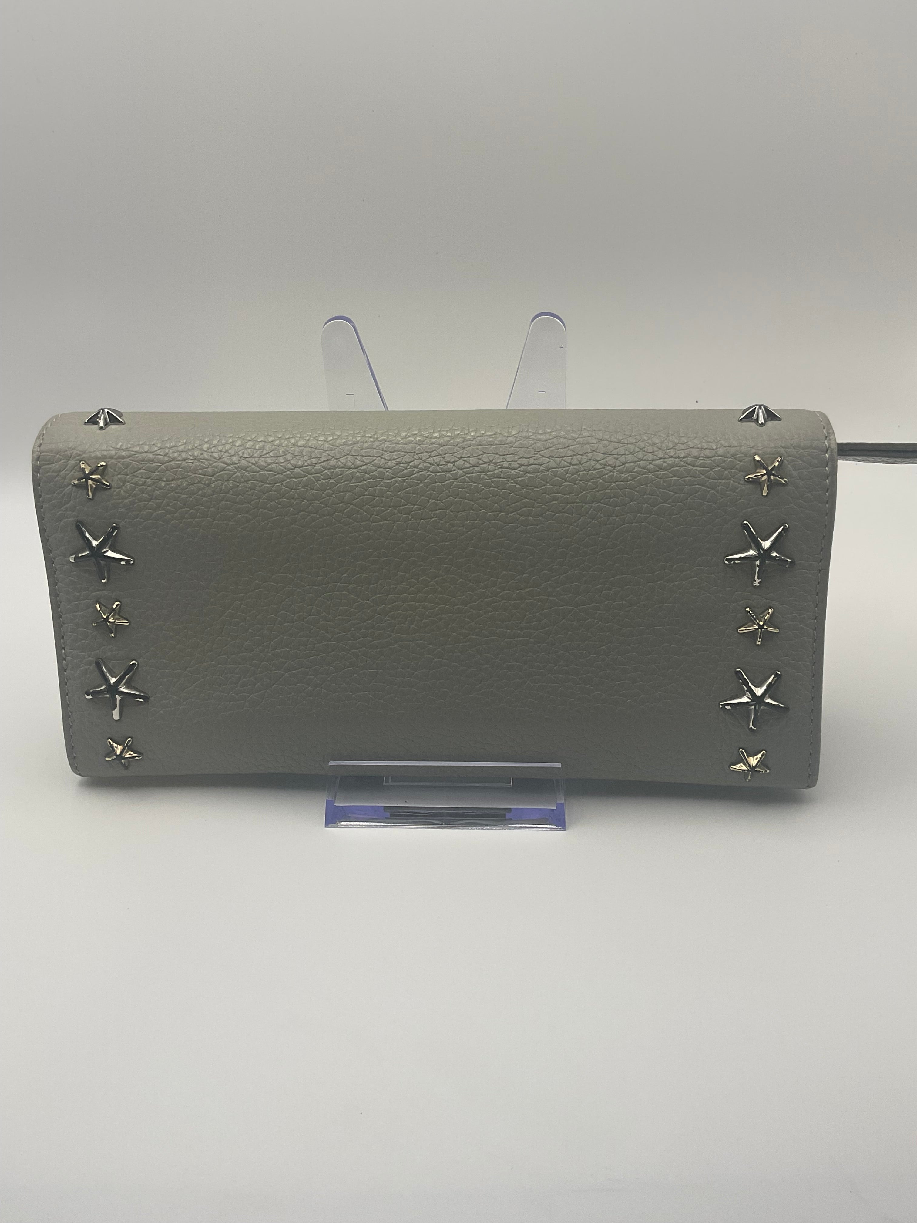 Jimmy Choo Nino Moonstone Mix Star Stud Leather Continental Wallet w/ Box & COA