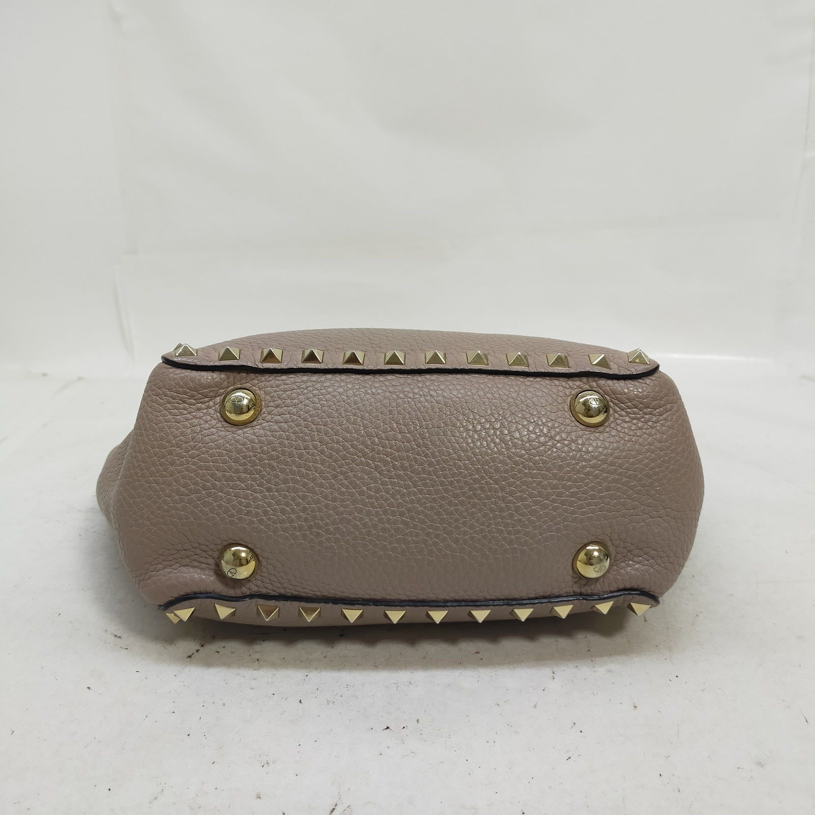 Valentino Garavani Rockstud Leather Tote Bag – Taupe / Gold Hardware