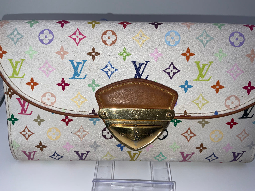Louis Vuitton Eugenie Long Wallet White Murakami b Monogram Canvas | Authentic w/ COA
