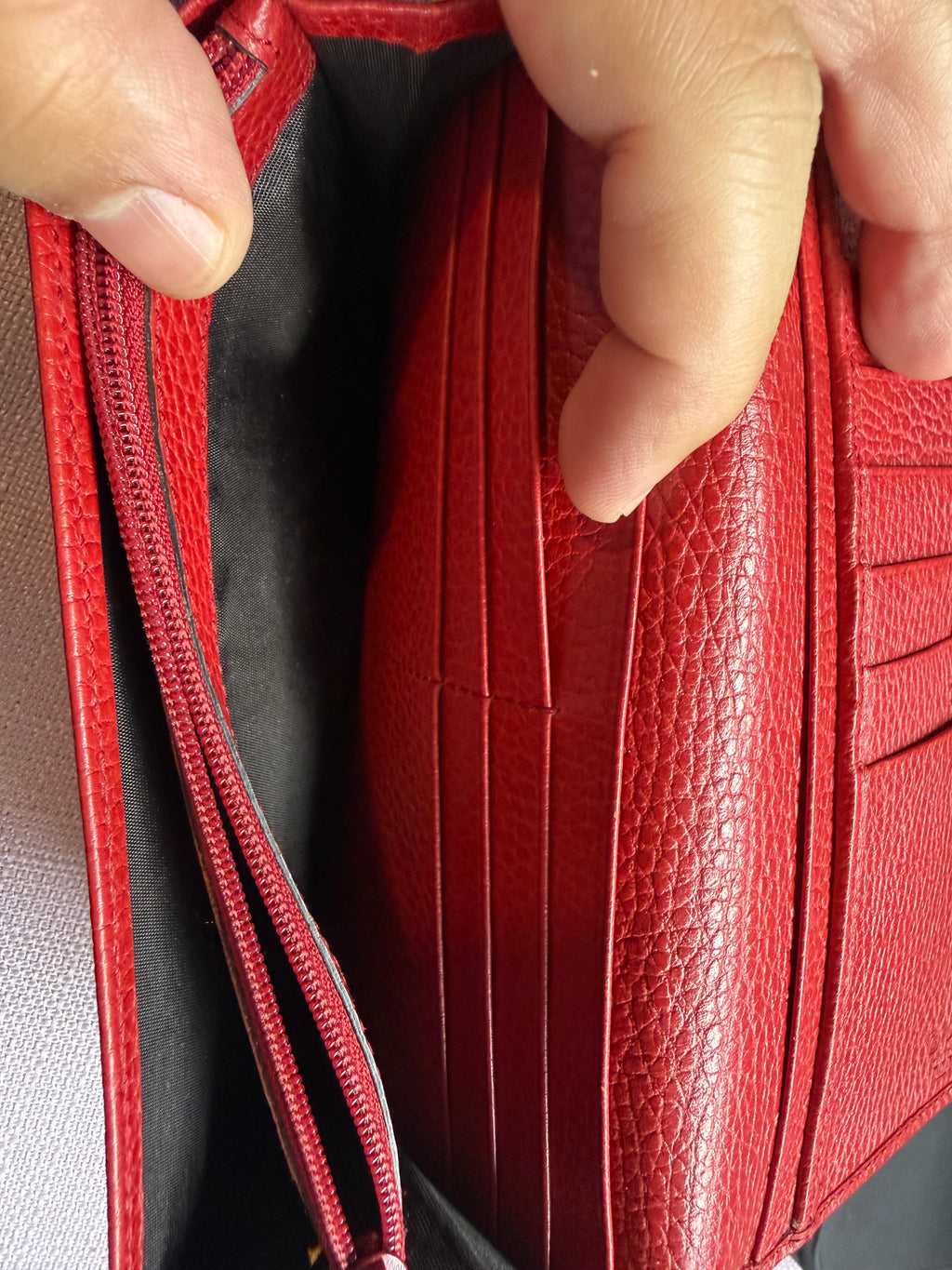Gucci GG Monogram Canvas Continental Wallet Red Leather