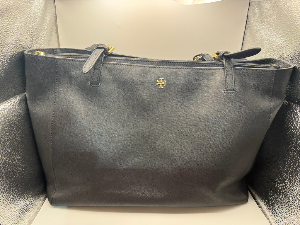 Tory Burch York Black Saffiano Leather Tote