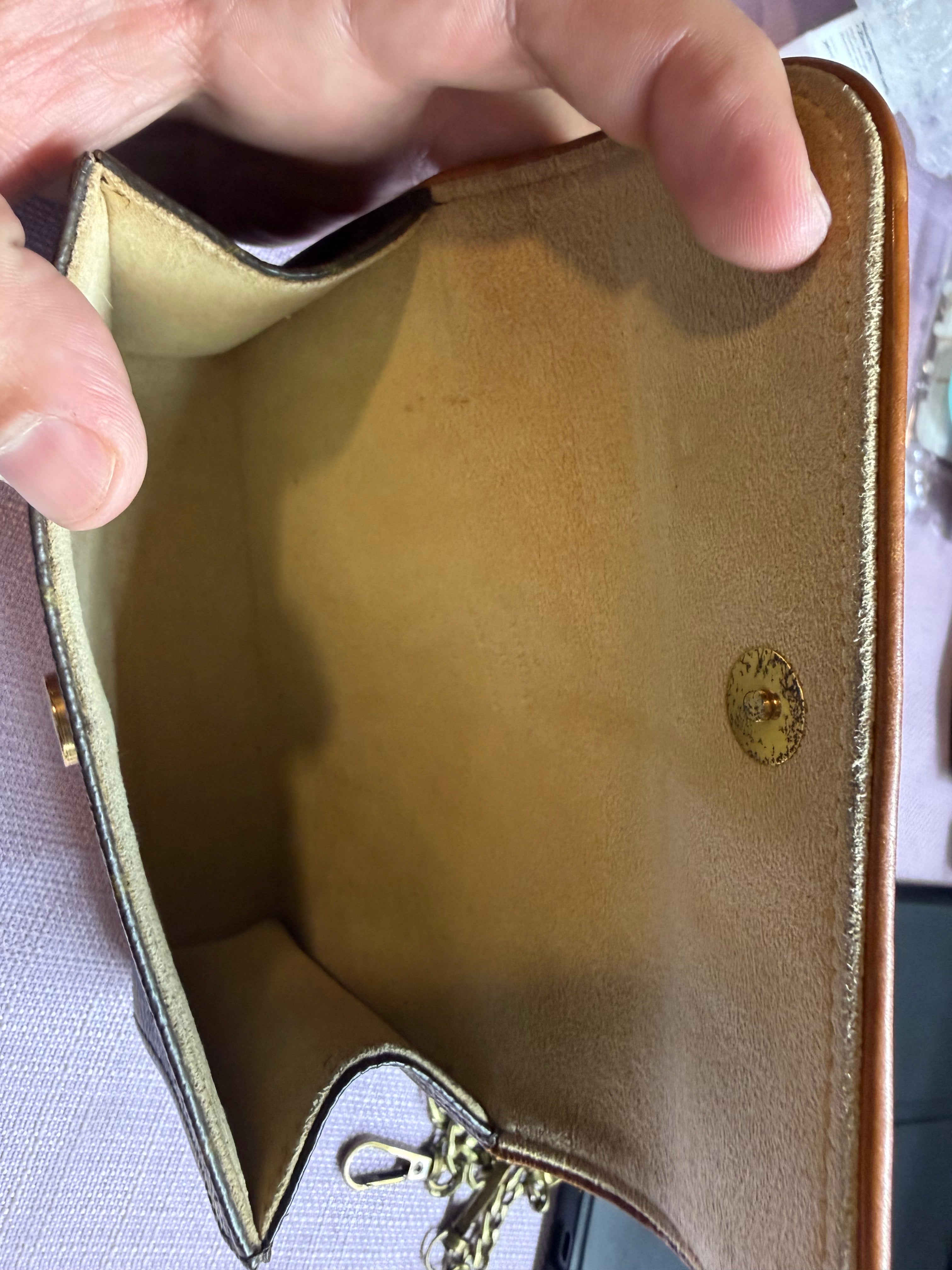 Louis Vuitton Vintage Monogram Cartouchière GM Crossbody Bag with Chain