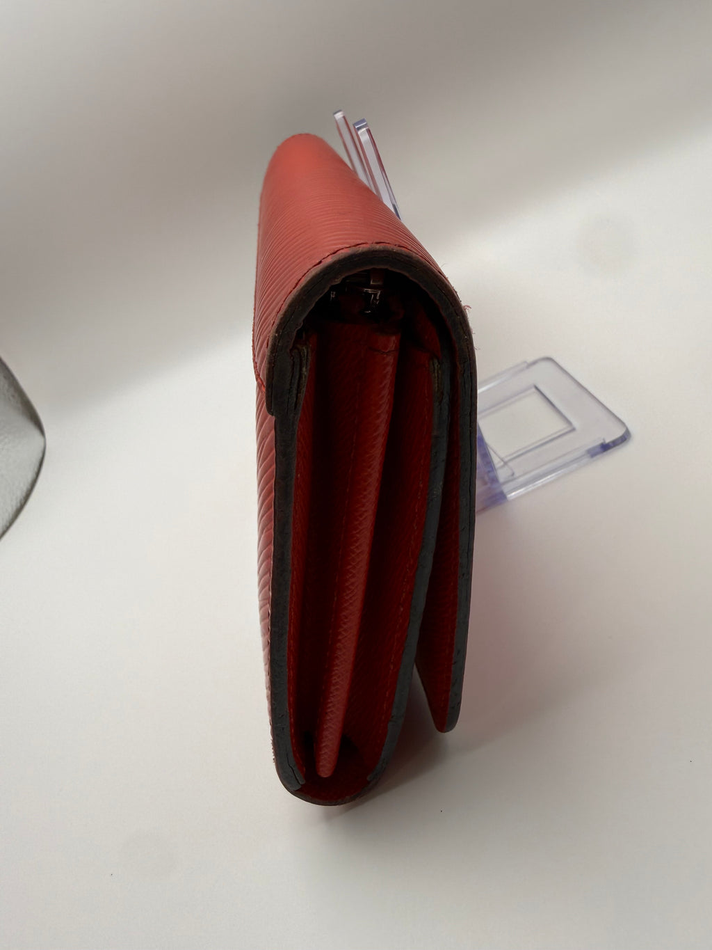 Louis Vuitton Twist Wallet Red Epi Leather Silver-Tone LV Logo