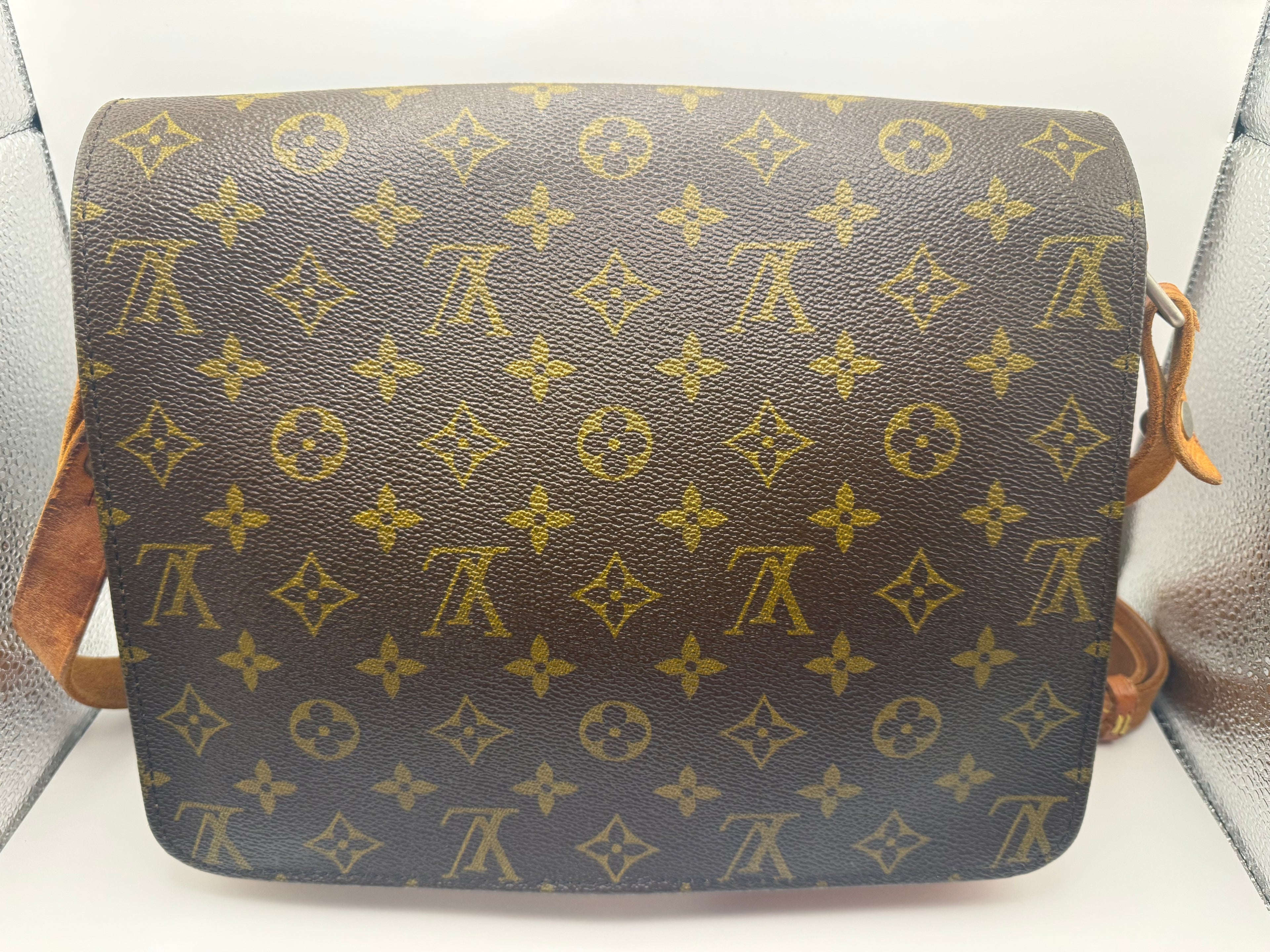 Louis Vuitton Cartouchière MM Monogram Canvas Crossbody Messenger Bag | Authentic Vintage