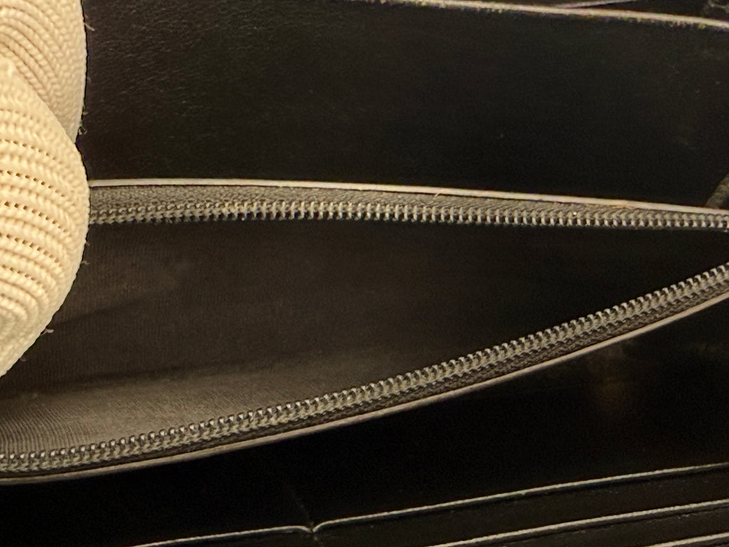 Saint Laurent YSL Black Leather Zip-Around Continental Wallet – Gold Hardware – Box & COA
