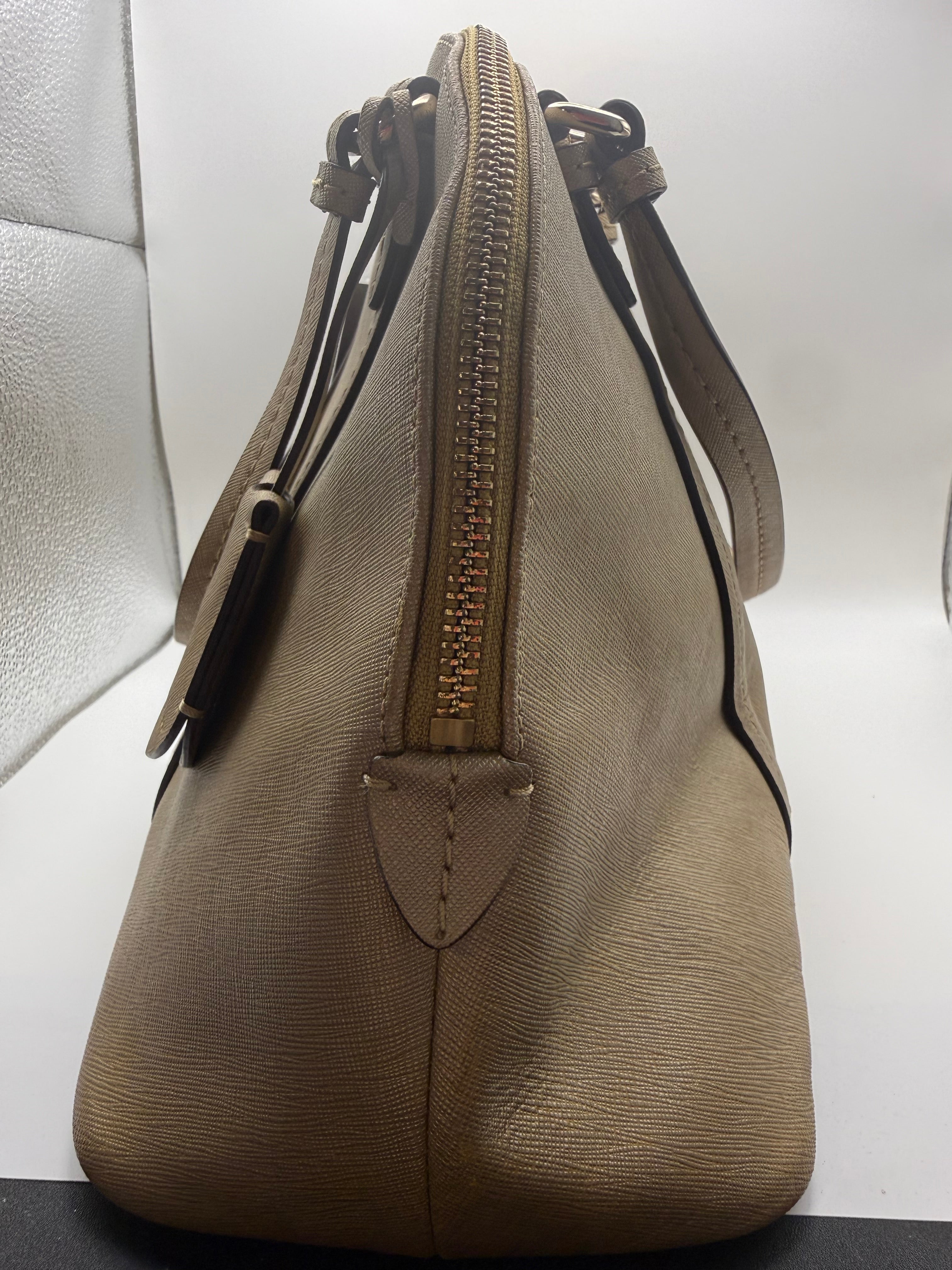 Coach Dome Satchel - Camel/Tan Saffiano