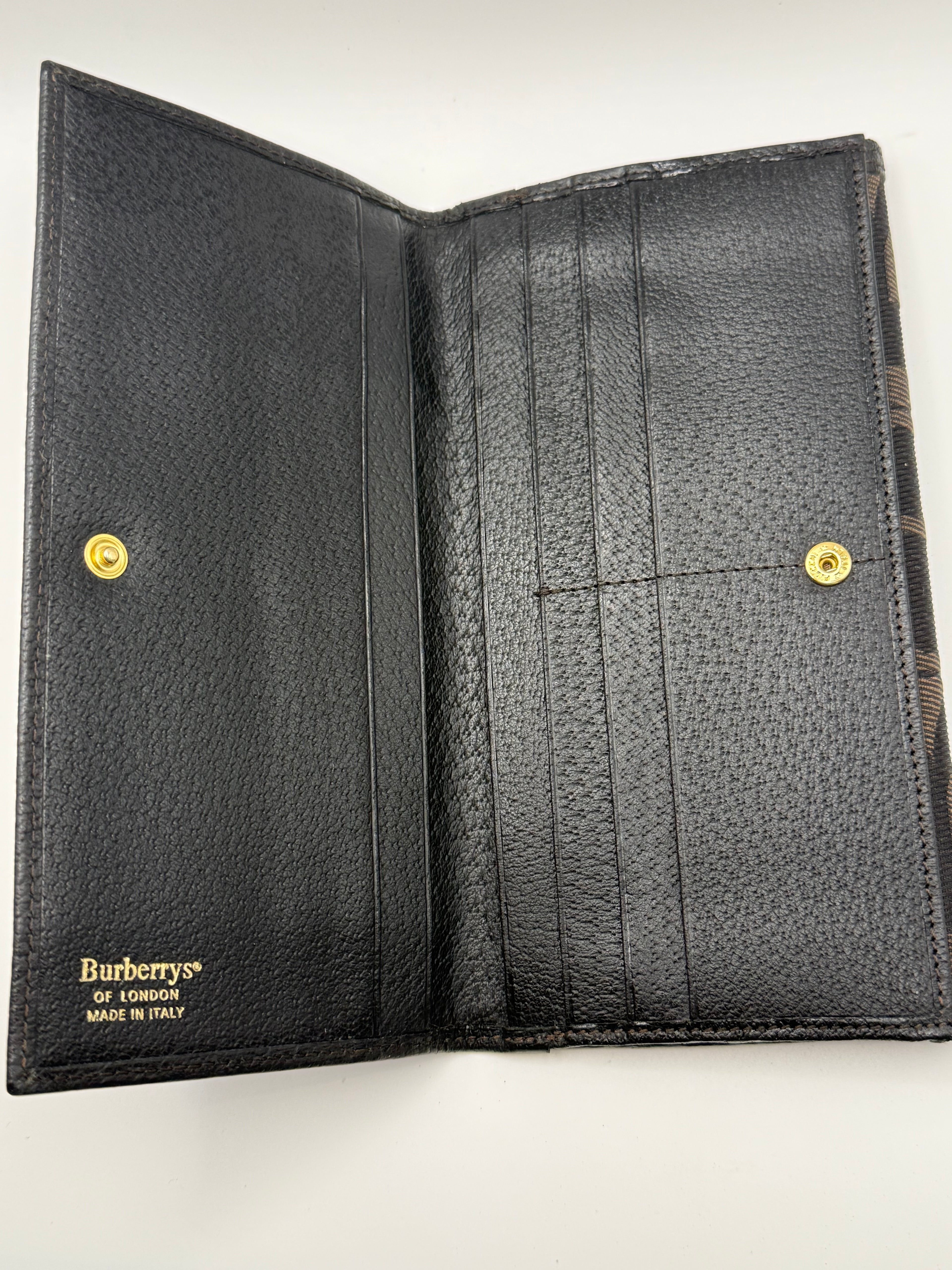 Burberrys of London Vintage Continental Long Wallet – Brown/Black