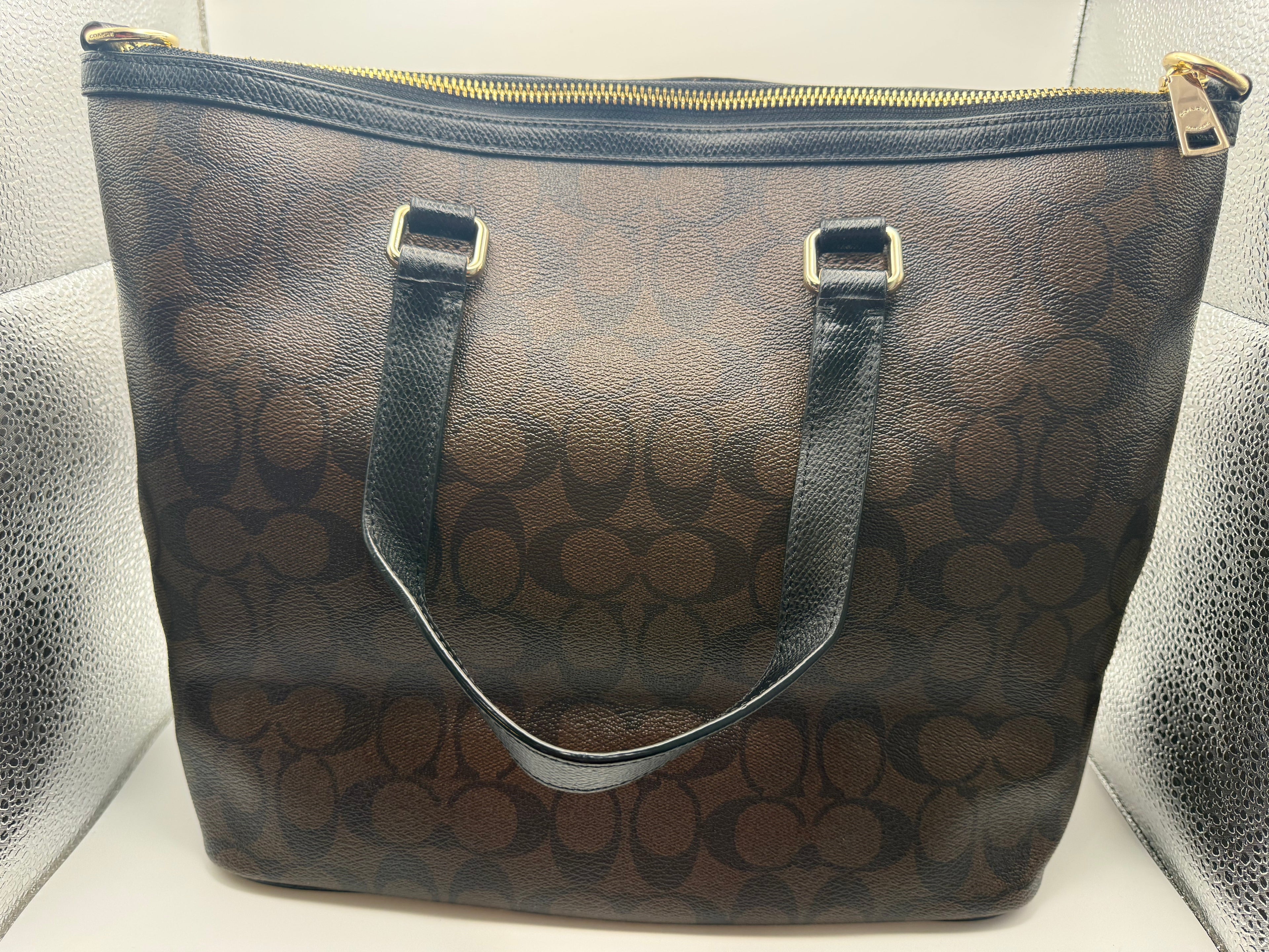 Coach Signature Tote - Bottom view showing signature canvas
