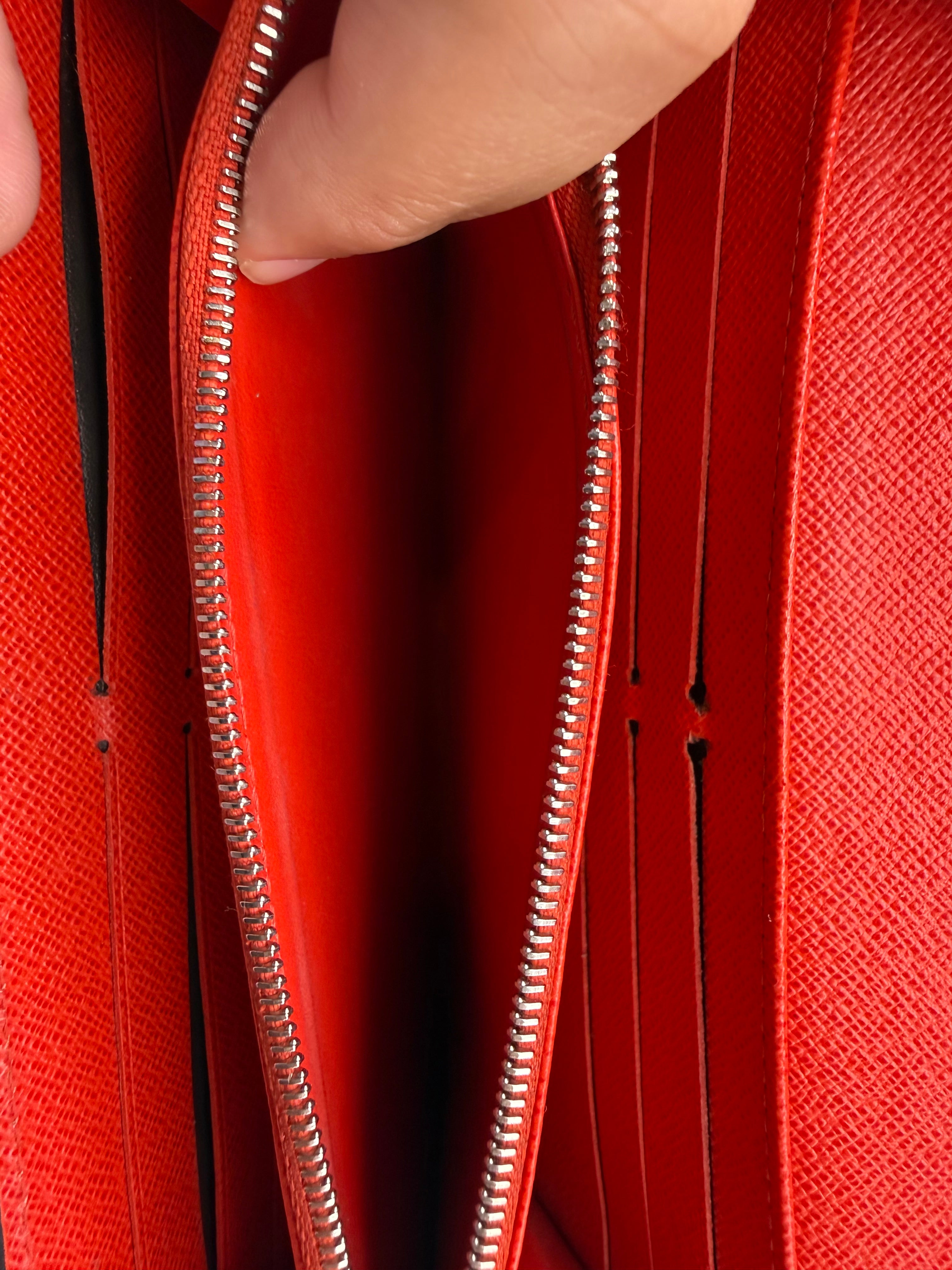 Louis Vuitton Twist Wallet Red Epi Leather Silver-Tone LV Logo