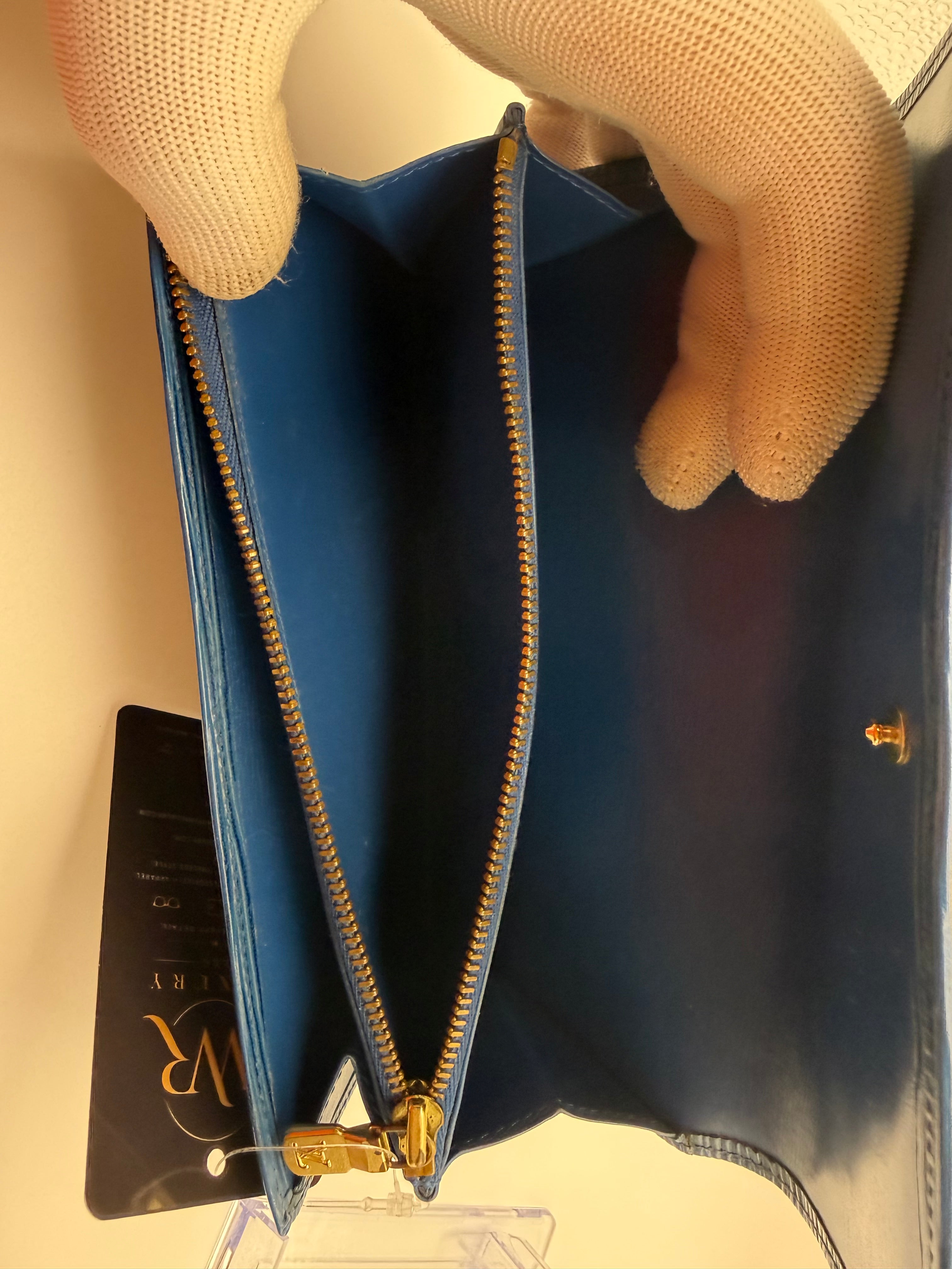 Louis Vuitton Sarah Wallet Toledo Blue Epi Leather Long Wallet – Made in France